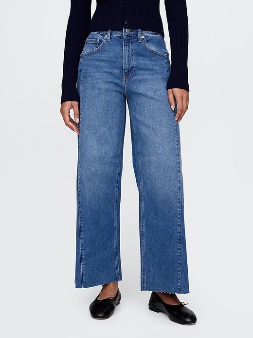 High Rise Stride Wide-Leg Ankle Jeans Product Image
