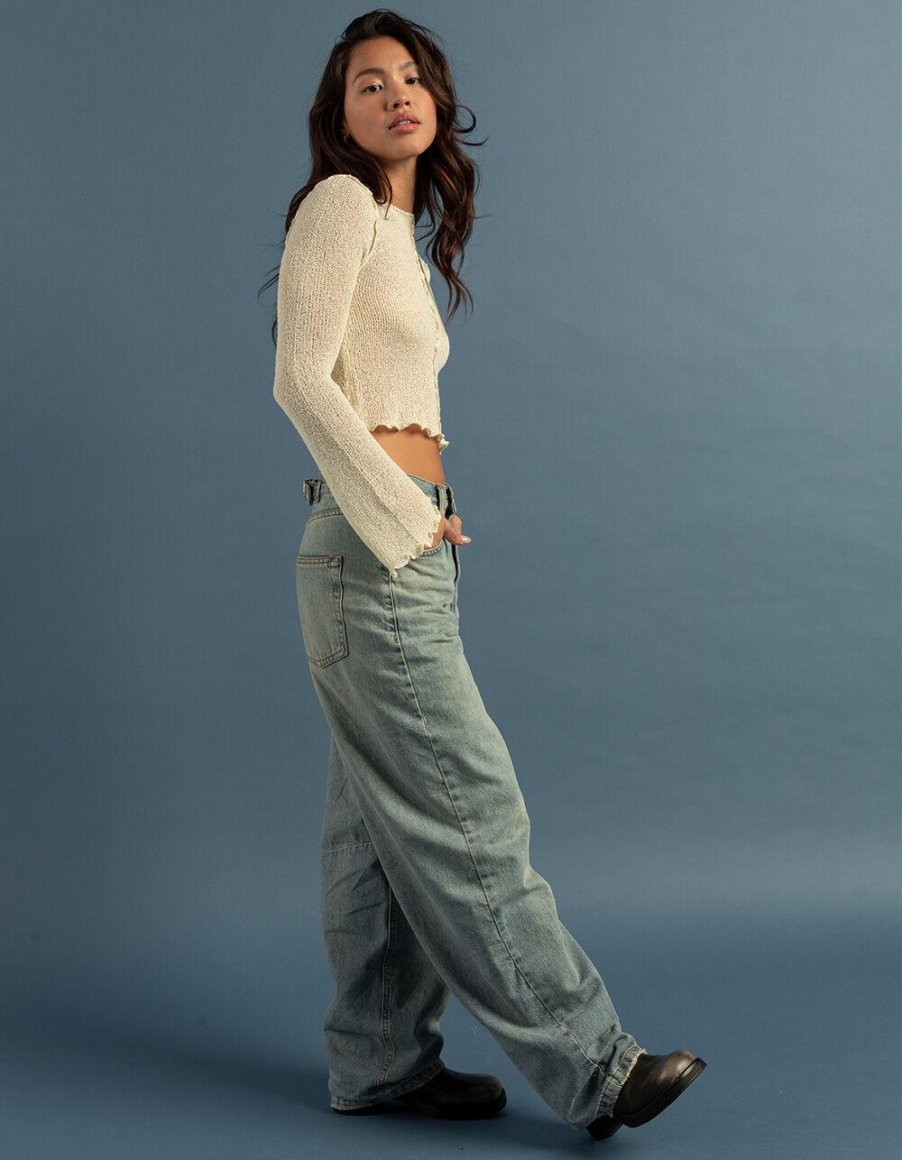 BDG Urban Outfitters Boucle Knit Womens Long Sleeve Top - ECRU Product Image