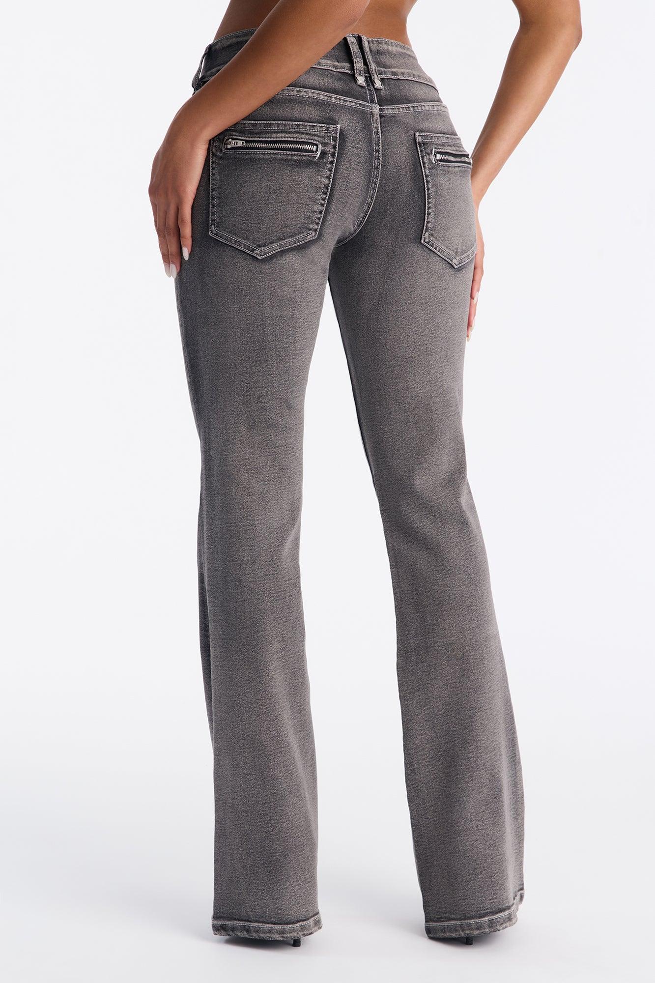 Y2K Stretch Flare Jeans - Black Wash Female Product Image