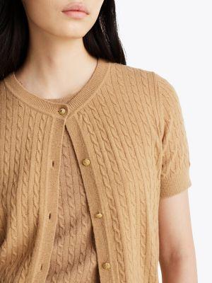 Mini Cable Knit Wool-Blend Cardigan Product Image