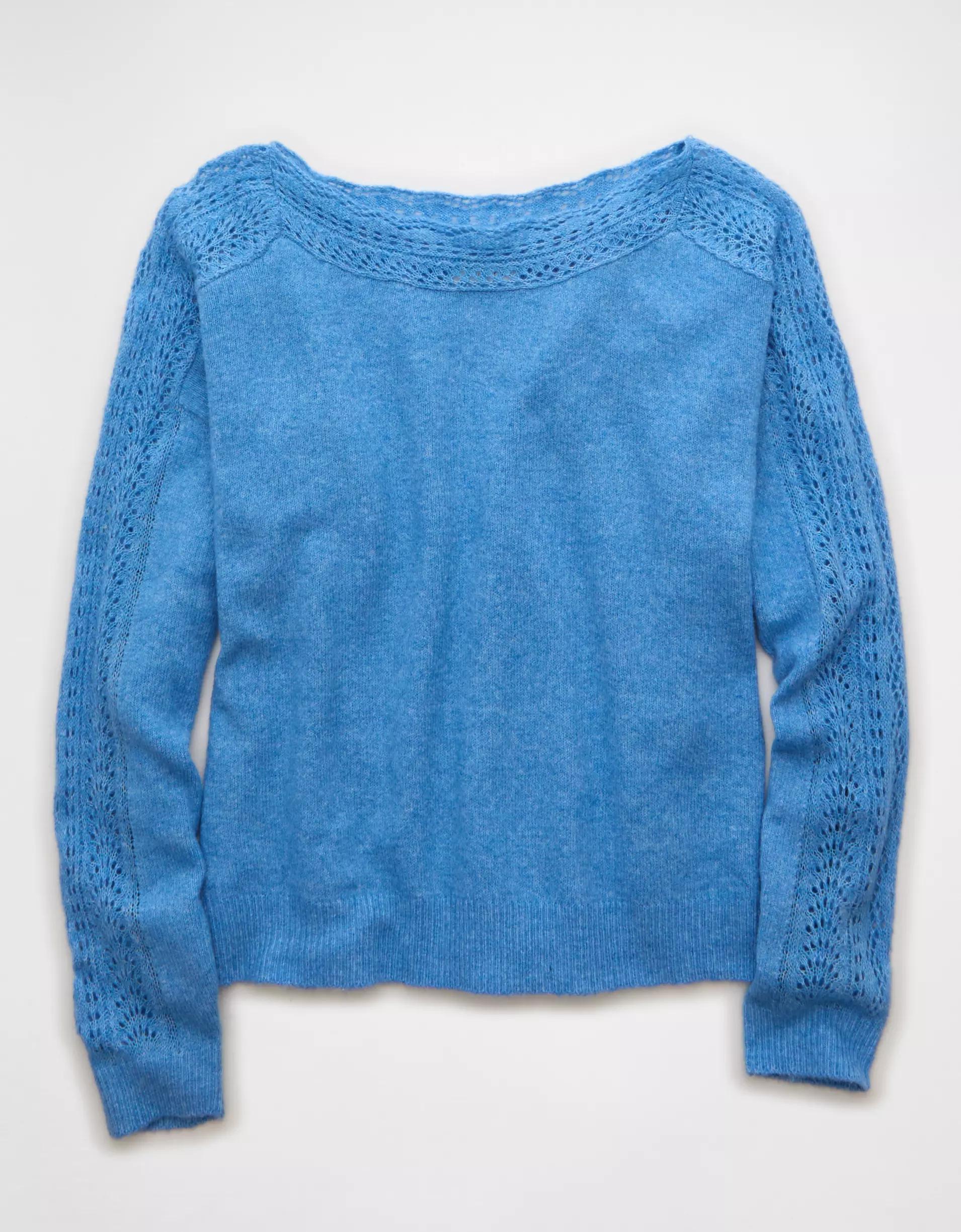 AE Whoa So Soft Lace Sweater Product Image