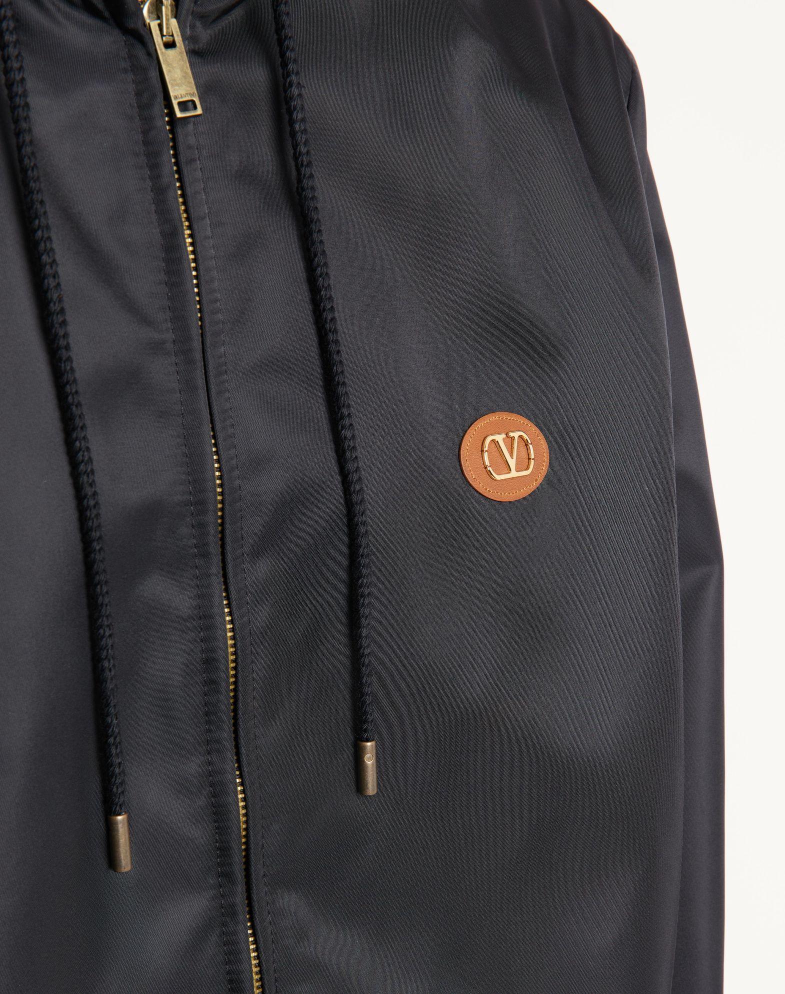 Nylon Hooded Windbreaker With Vlogo Patch Product Image