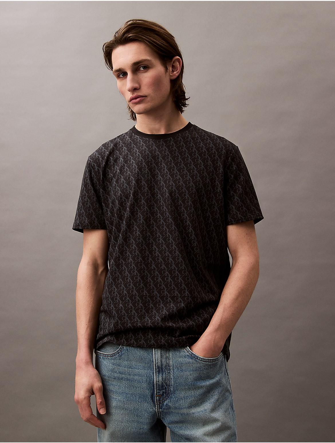 Calvin Klein Mens Liquid Touch Allover Monogram Classic T-Shirt Product Image