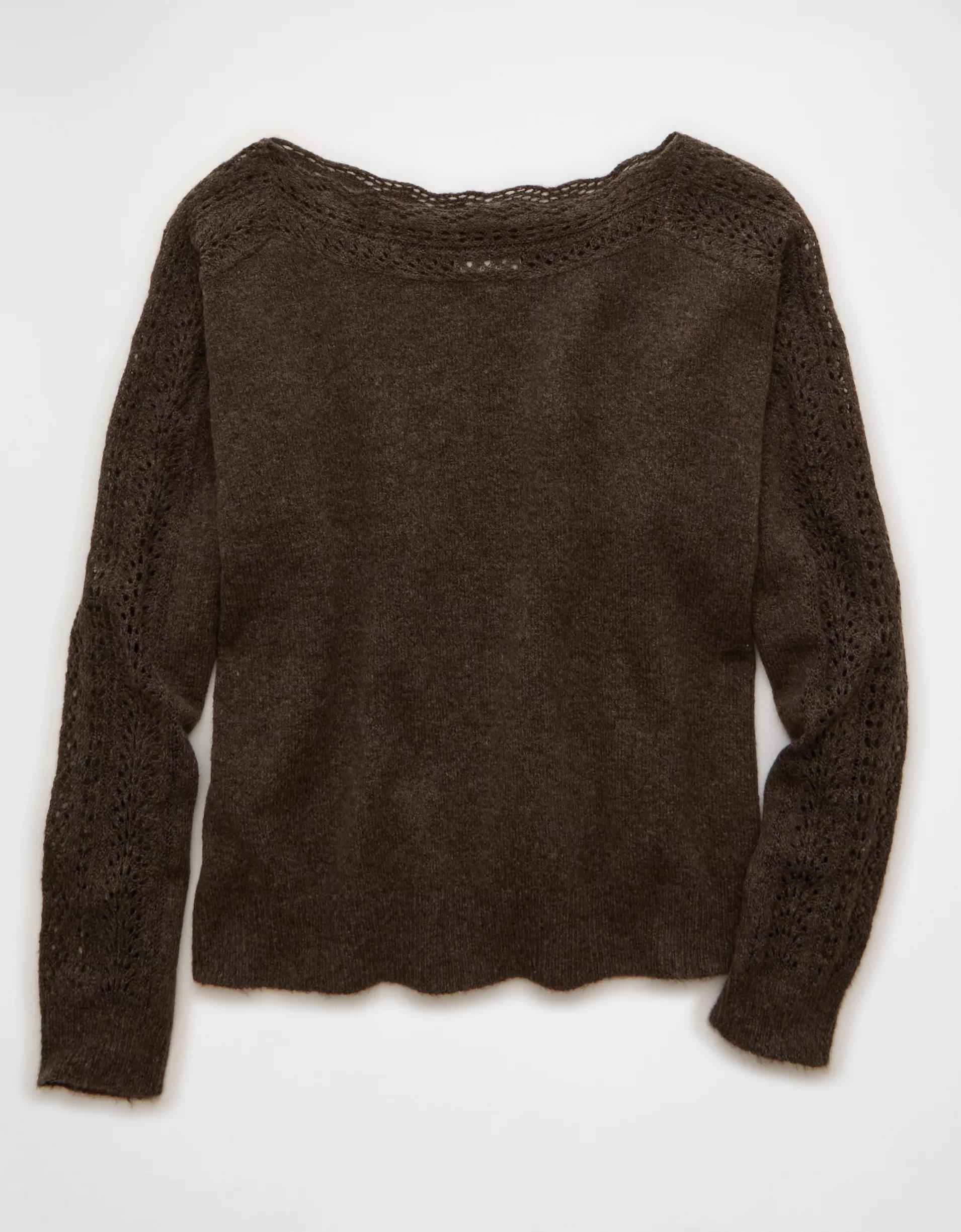 AE Whoa So Soft Lace Sweater Product Image