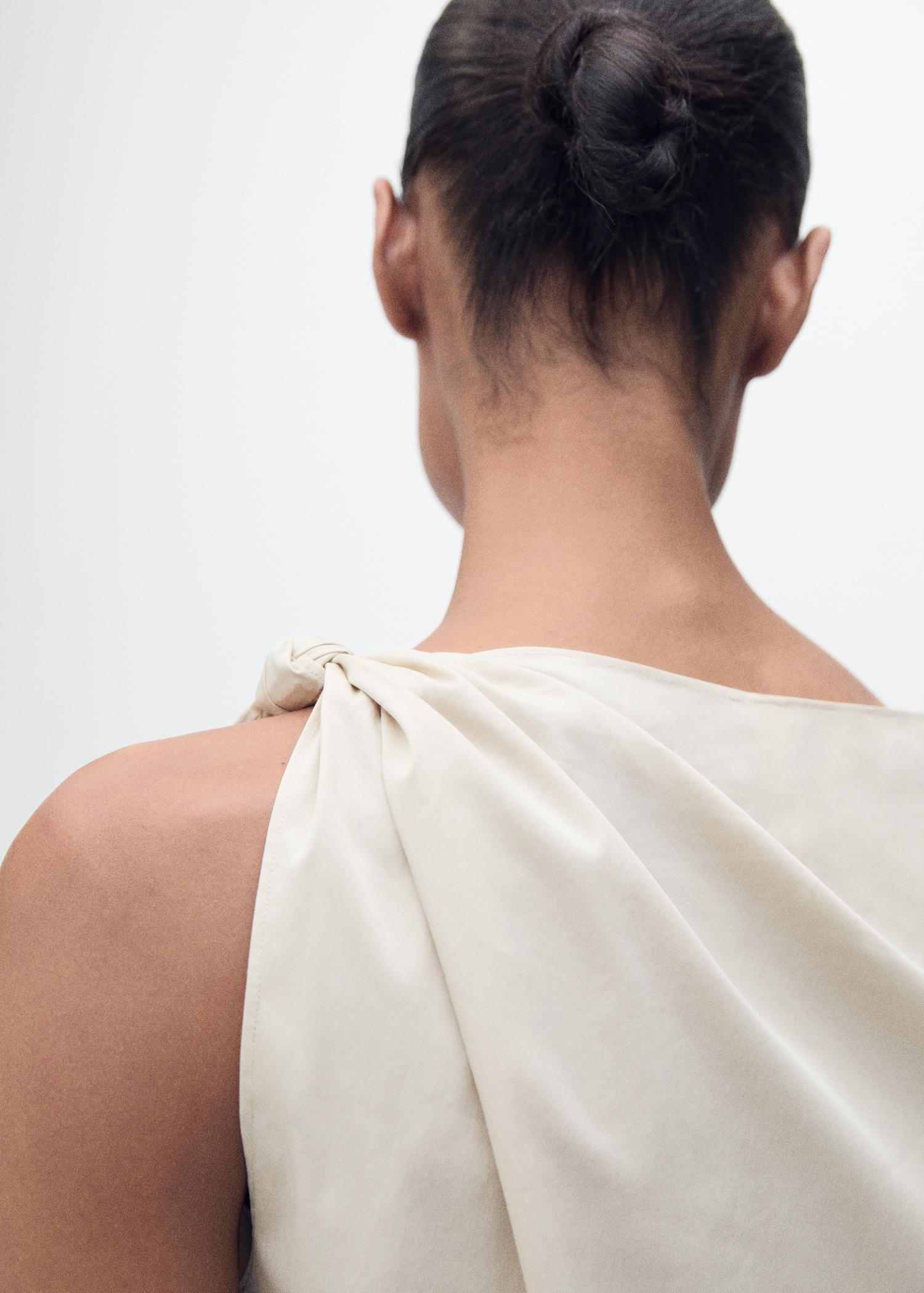 Knotted-hem cotton top - Women | MANGO USA Product Image