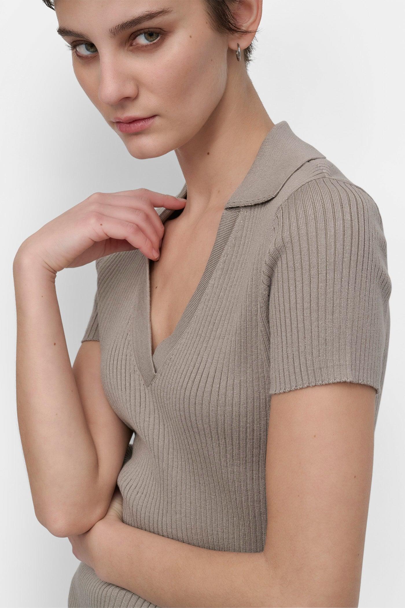 SHORT SLEEVE RIB POLO TEE Product Image