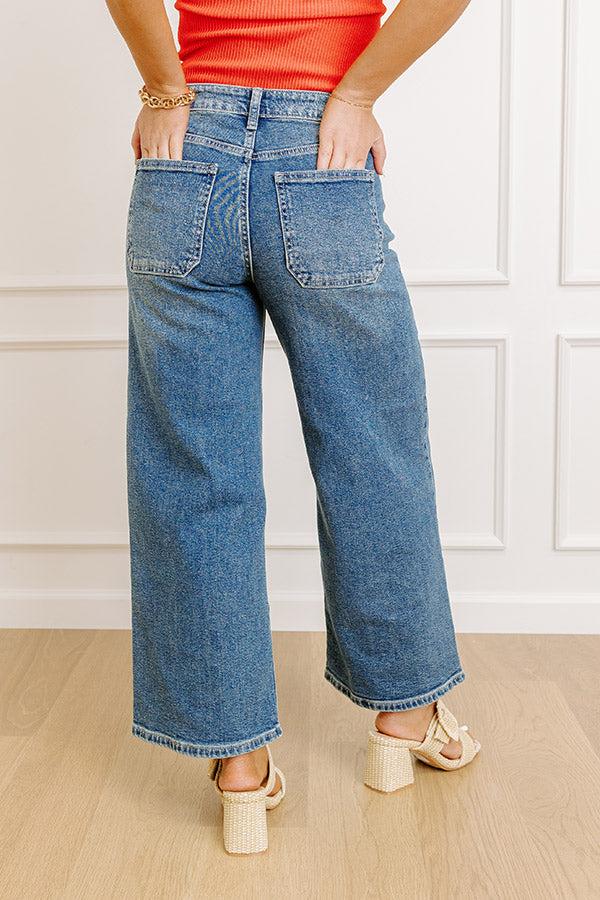 The Maeve High Waist Wide Leg Crop Jean in Medium Wash Product Image