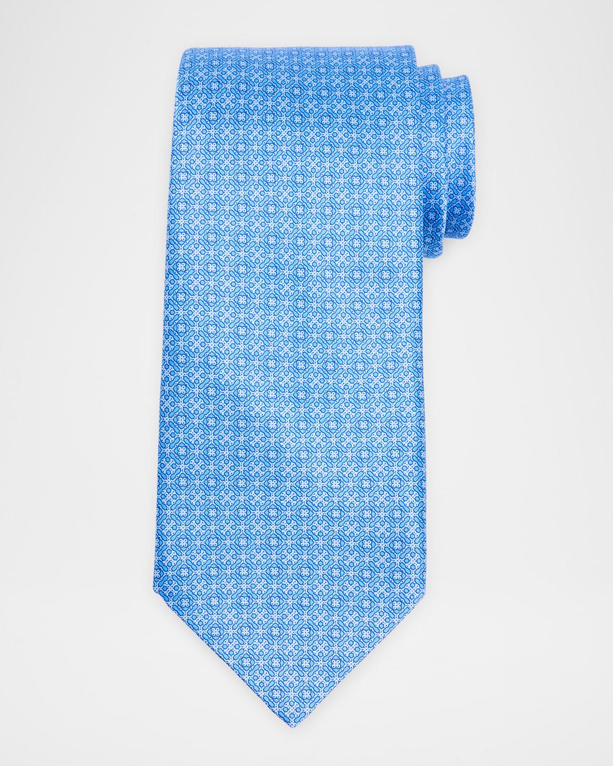Mens Tonal Geometric Silk Tie Product Image