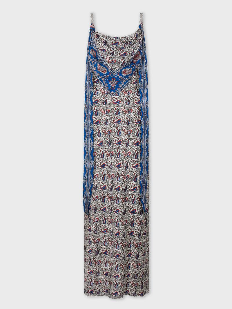 LONG DRESS IN PRINTED SATIN Product Image