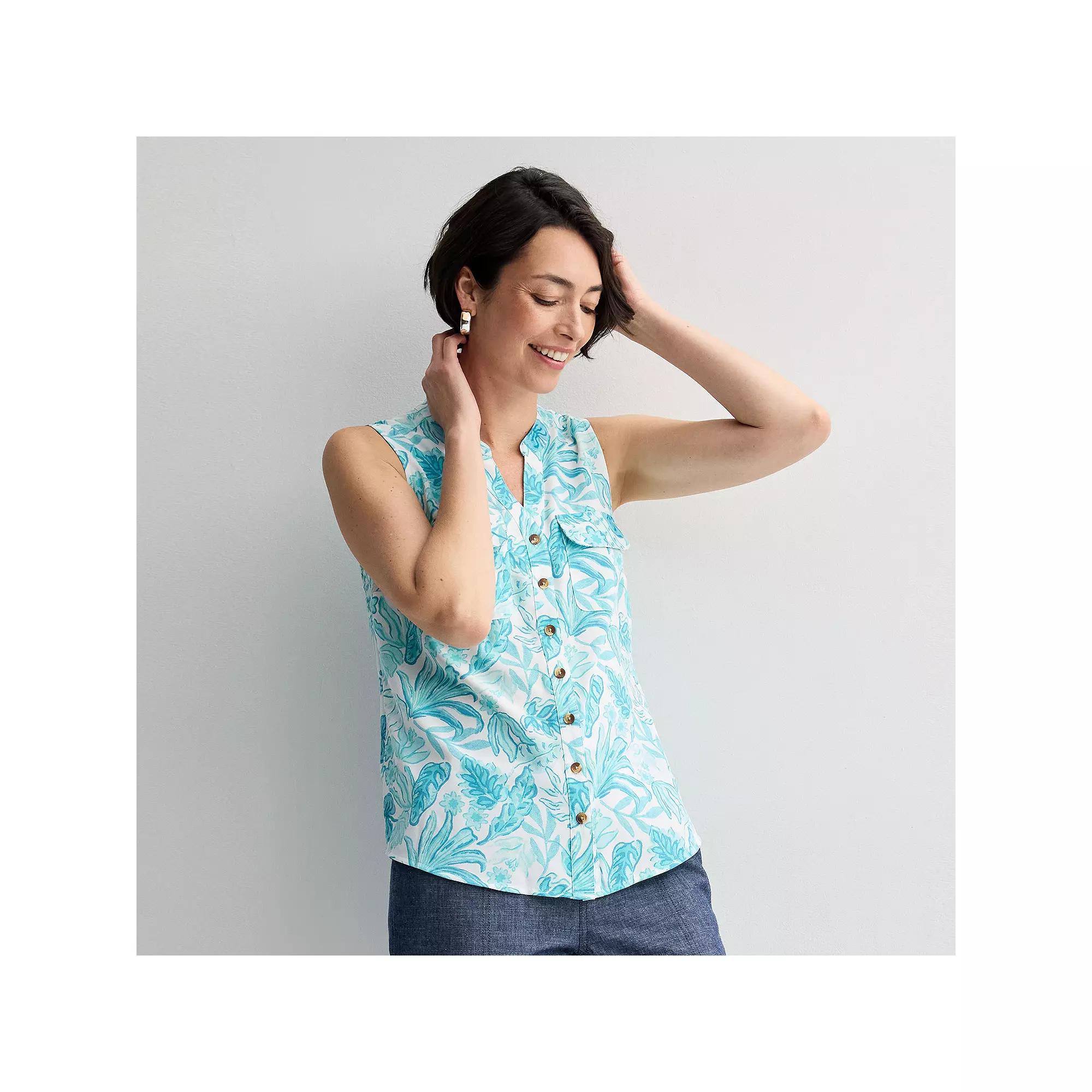 Women's Croft & Barrow® Y-Neck Tank Top,  Product Image