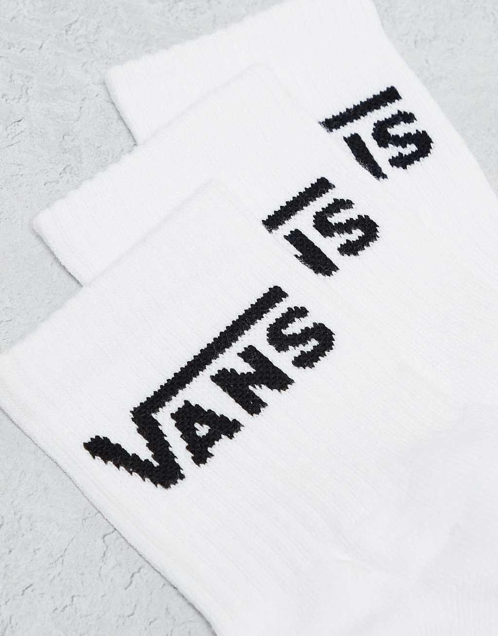 Vans Classic 3 pack Half Crew socks in white Product Image