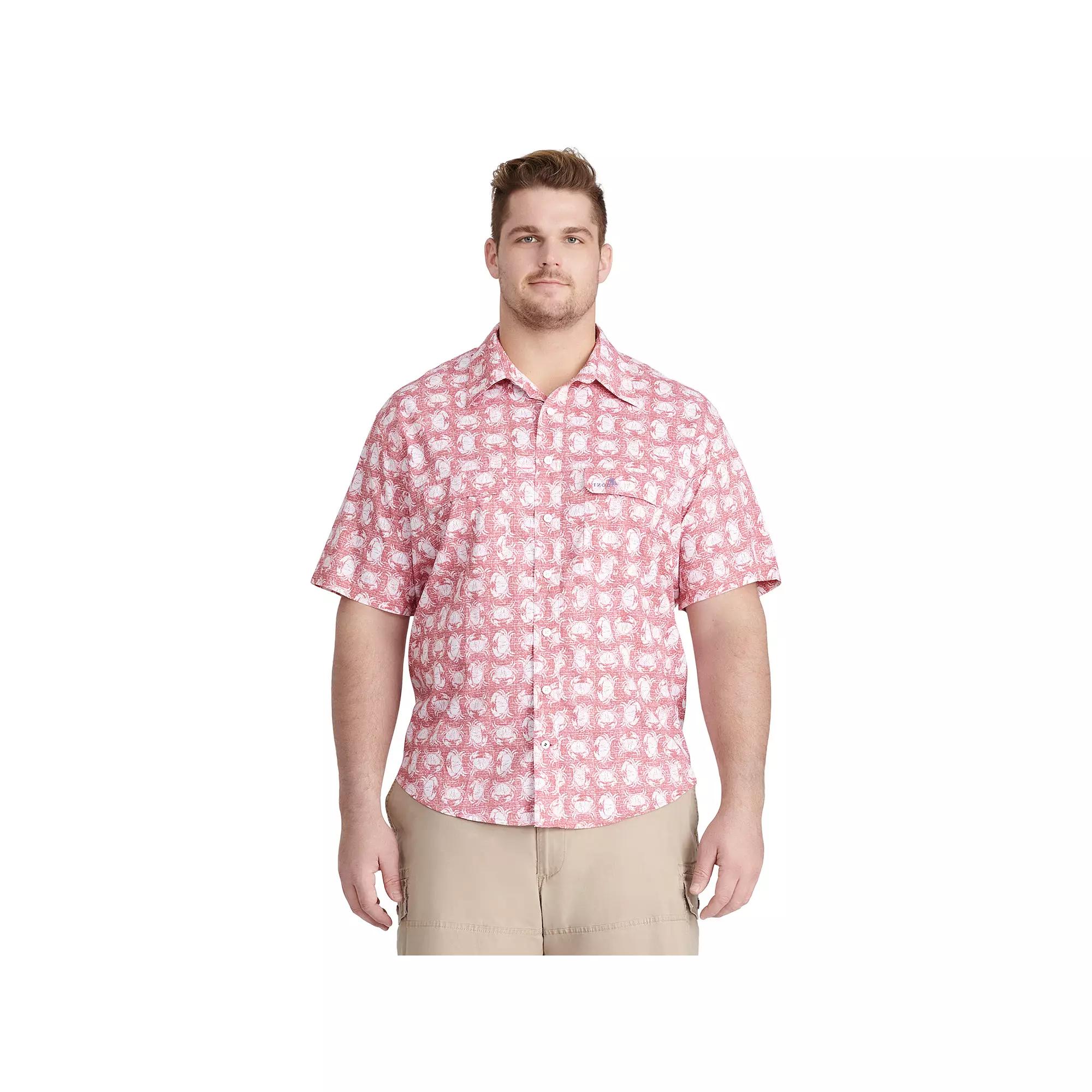 Big & Tall IZOD Saltwater Classic-Fit Performance Beach Button-Down Shirt, Men's, Size: Large Tall, Pink Product Image