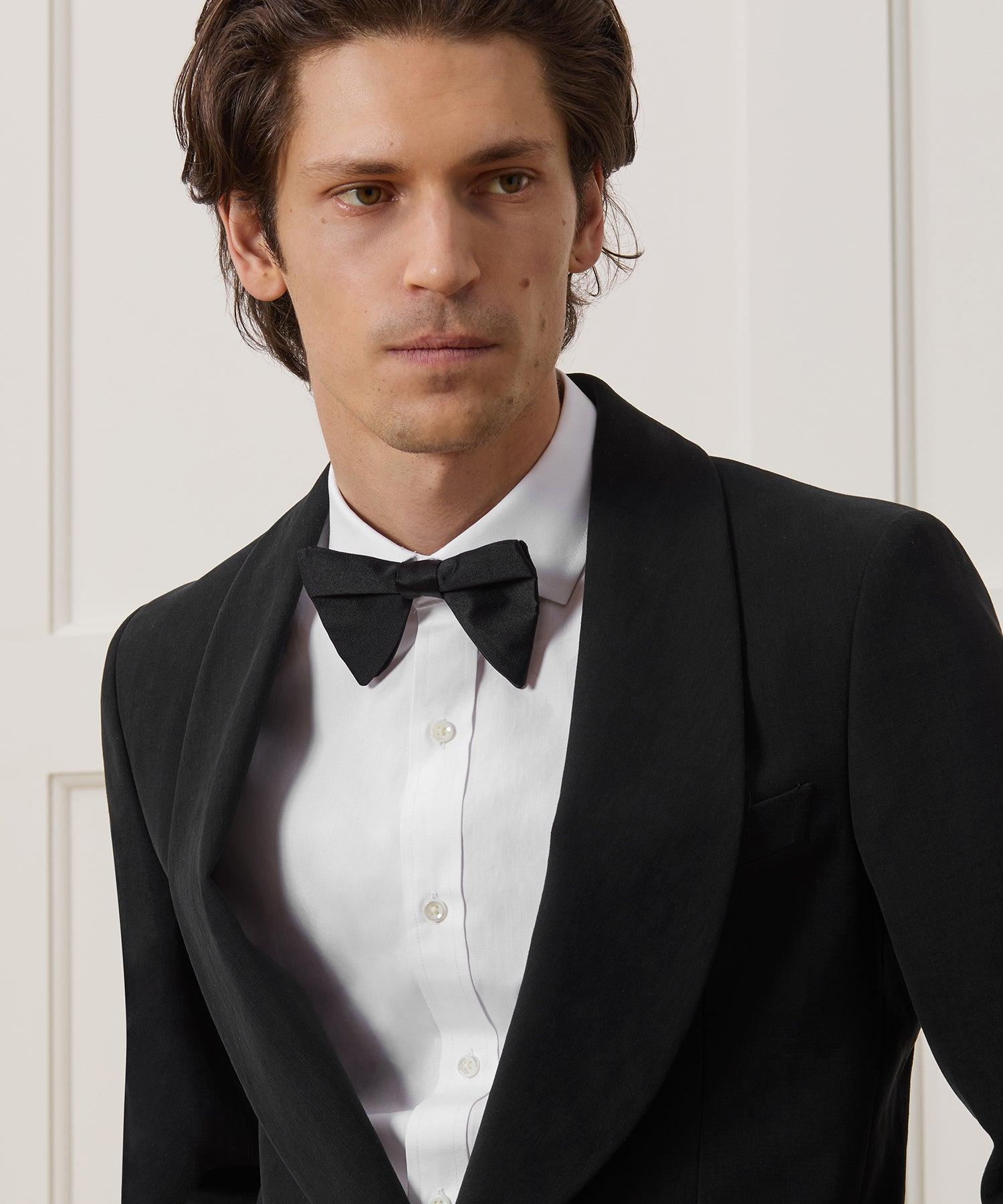 Italian Sueded Linen Shawl Tuxedo Jacket Product Image