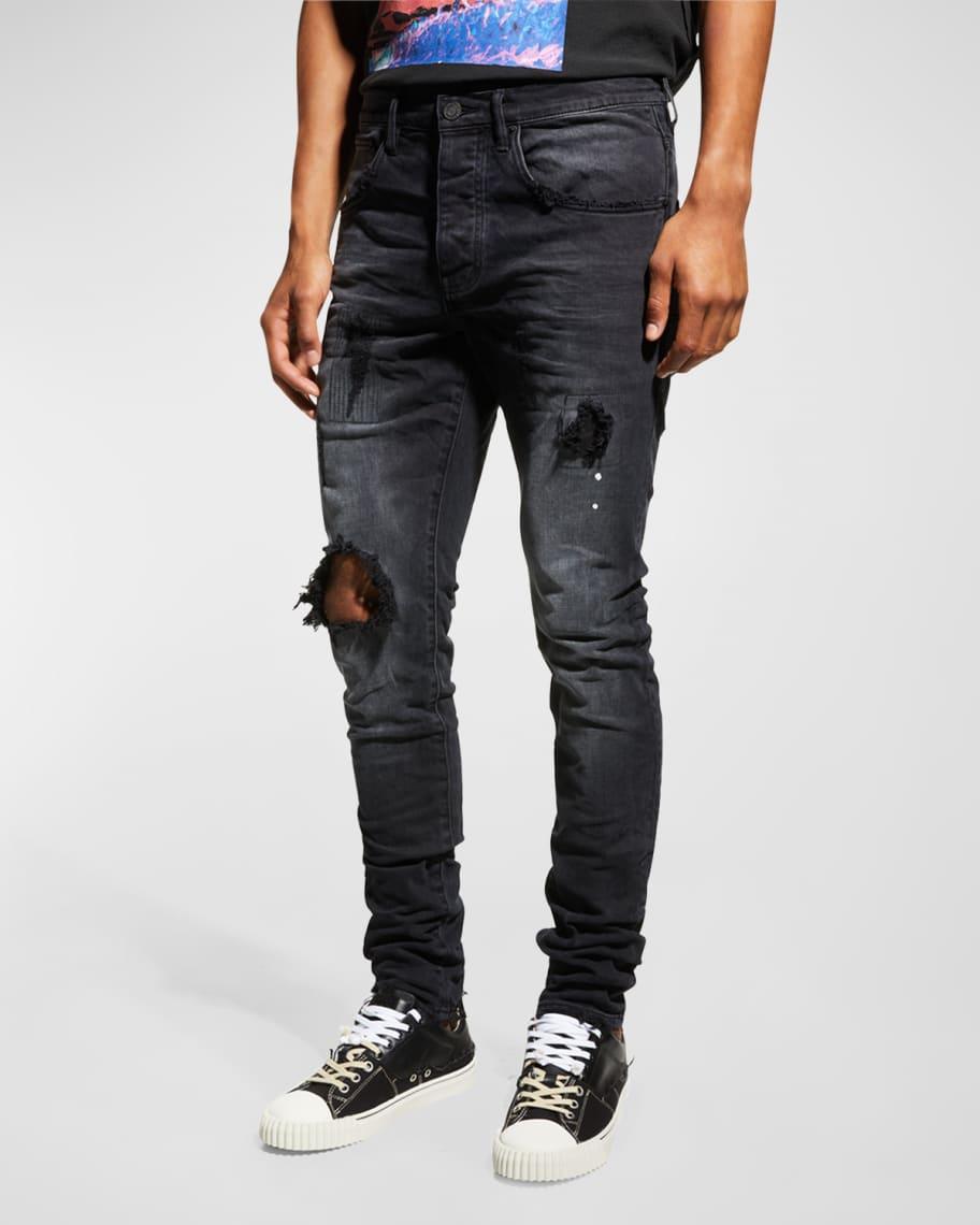 Mens P002 Over Spray Slim-Fit Jeans Product Image