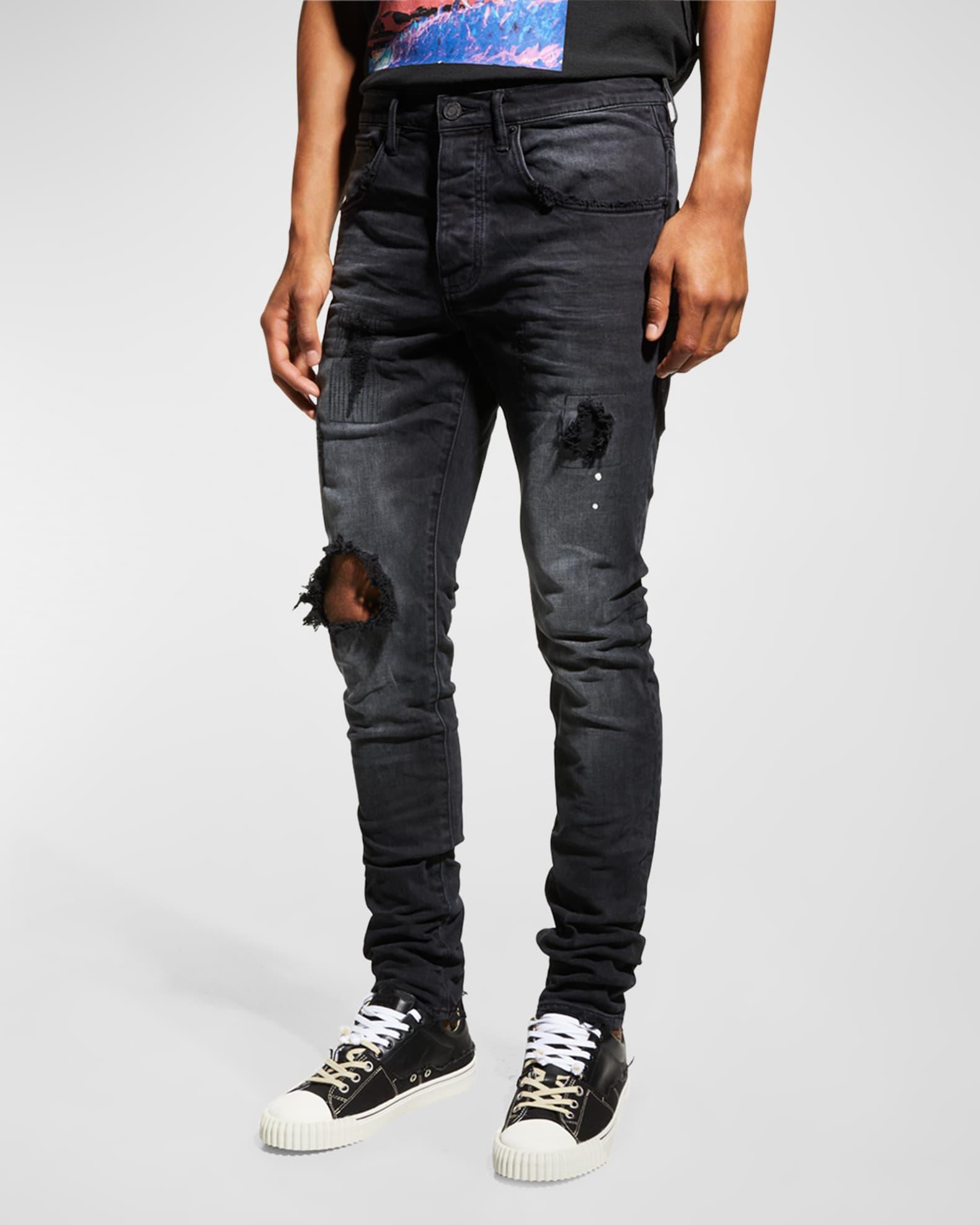Mens P002 Over Spray Slim-Fit Jeans Product Image