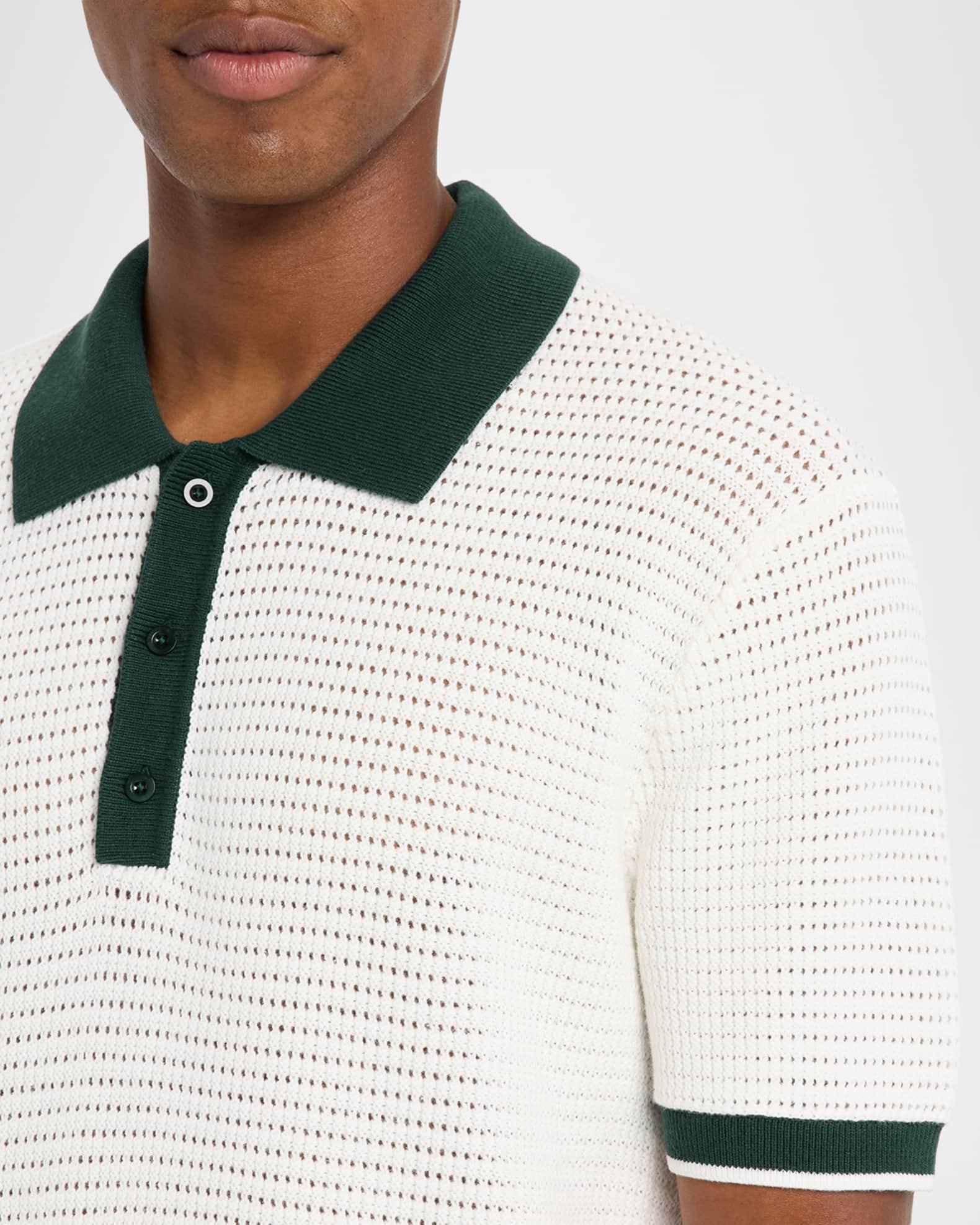 Men's Vidal Contrast-Trim Cotton Crochet Polo Shirt Product Image