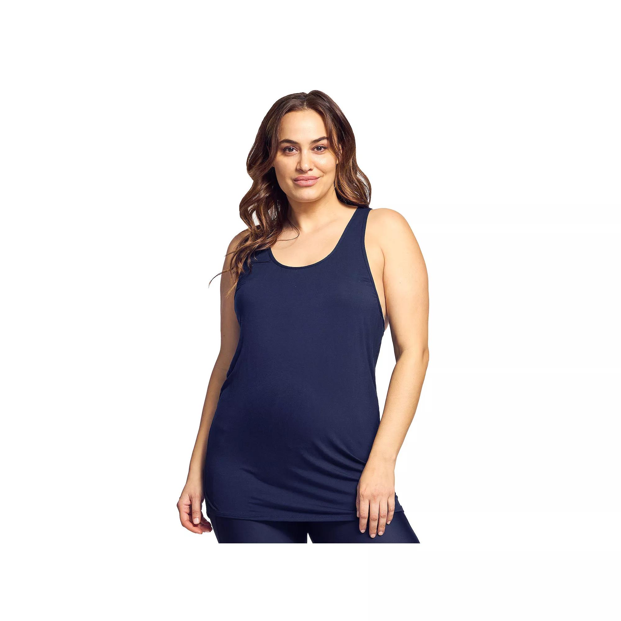 Plus Size Mazu Swim Ultra Soft Racerback Cover Up Tank Top, Women's, Size: 1XL, Blue Product Image