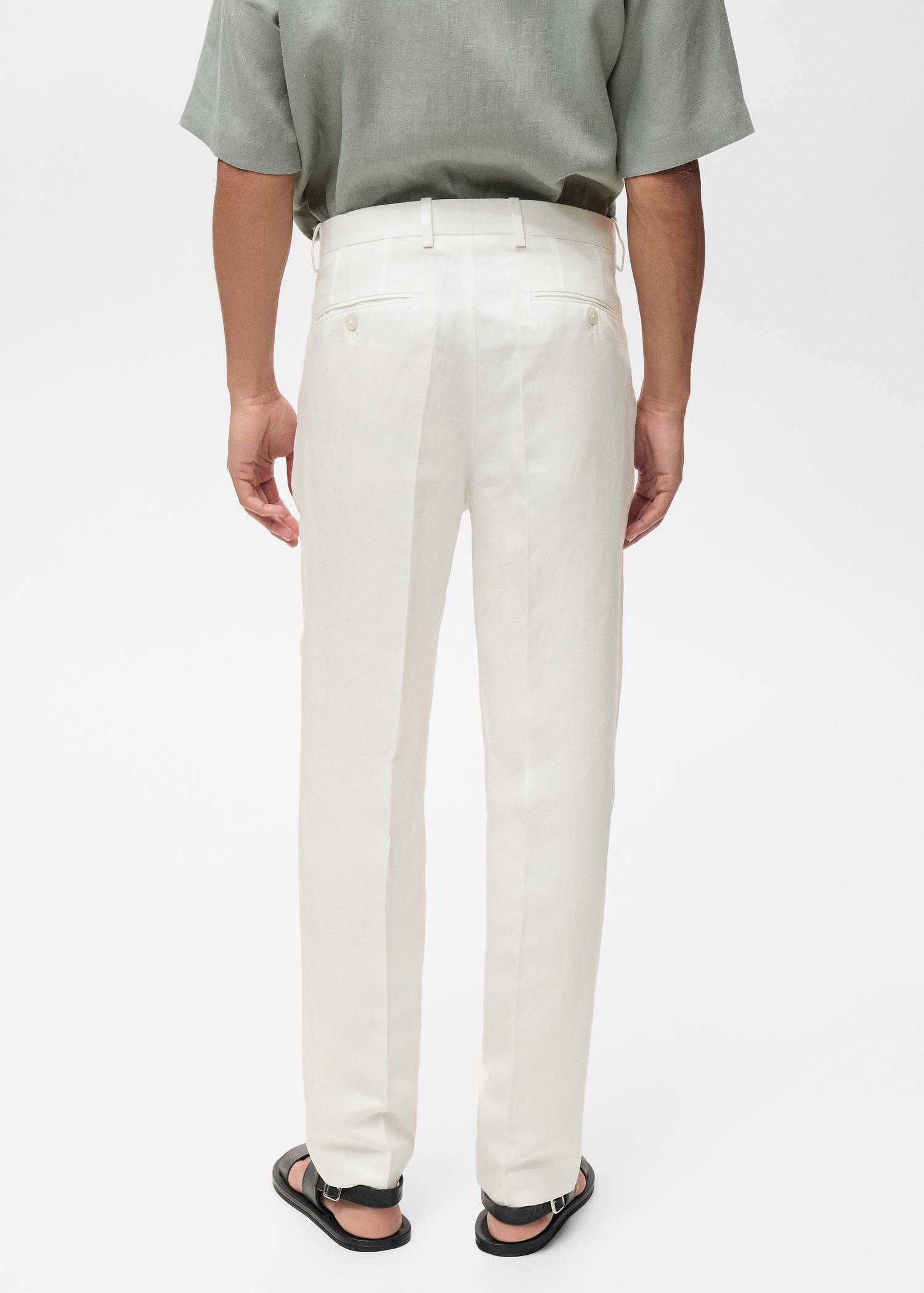 Linen-blend pleated pants - Men | MANGO USA Product Image
