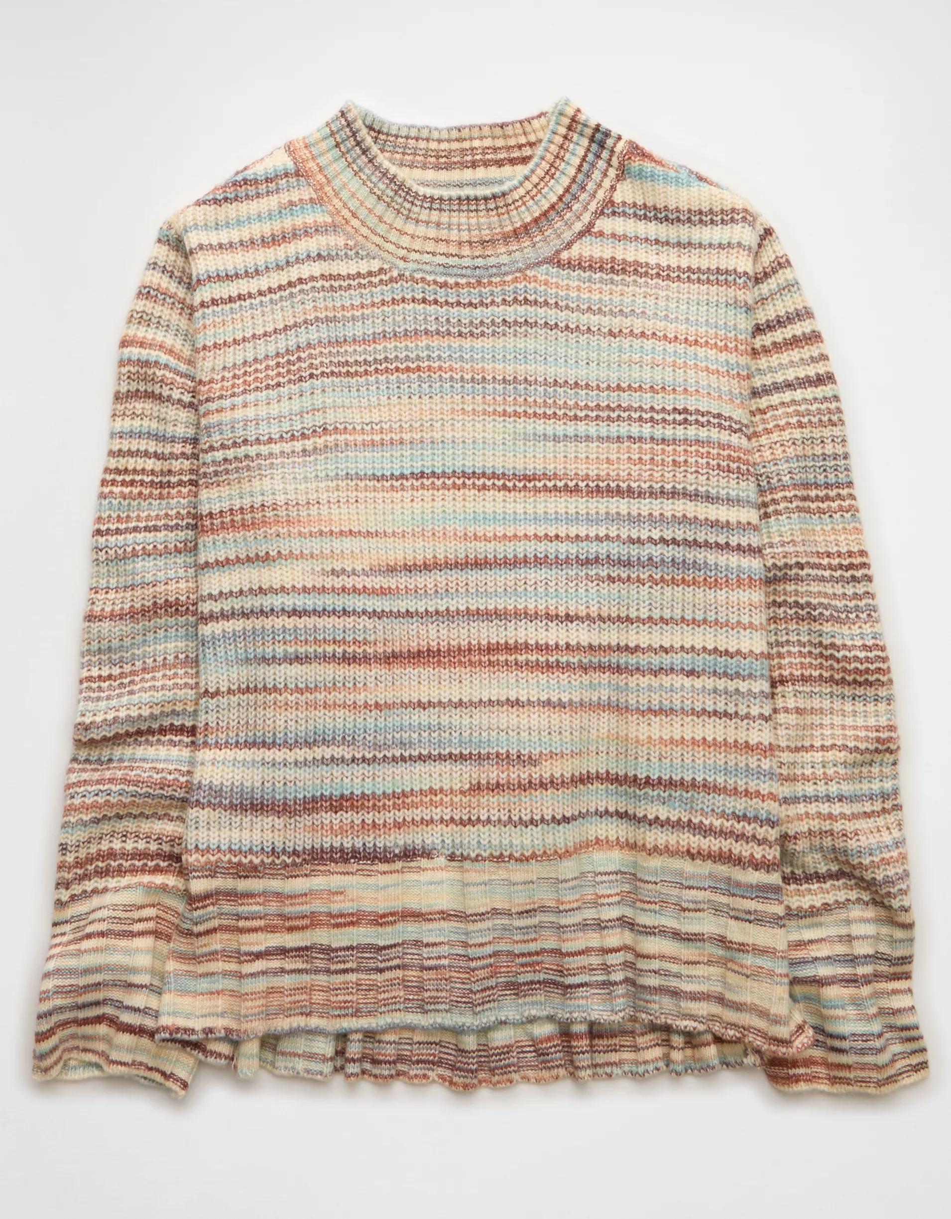 AE Oversized Faux Mohair Wide Cuff Sweater Product Image
