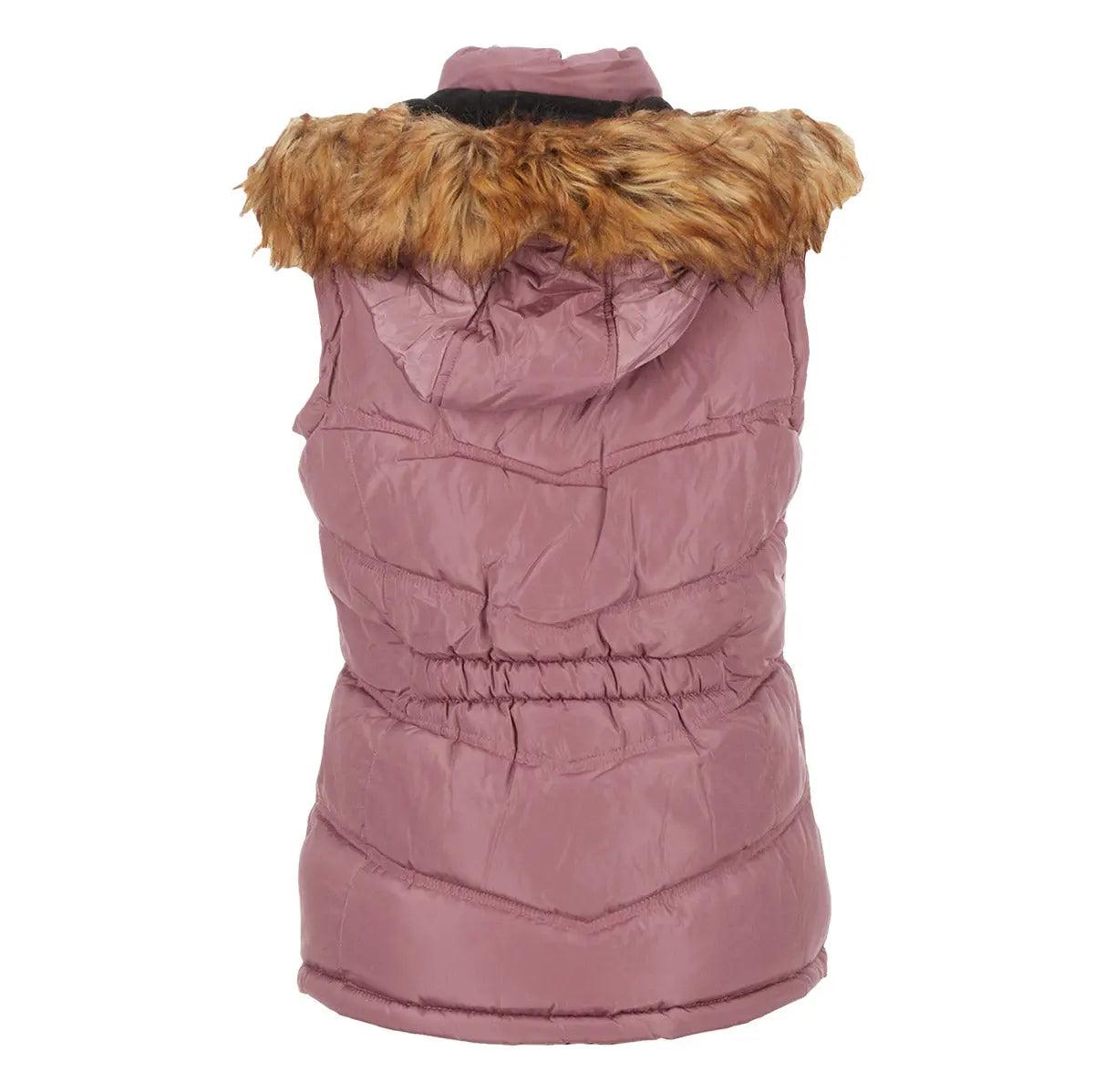 Canada Weather Gear Women's Puffer Vest with Faux Fur Trim Hood Product Image
