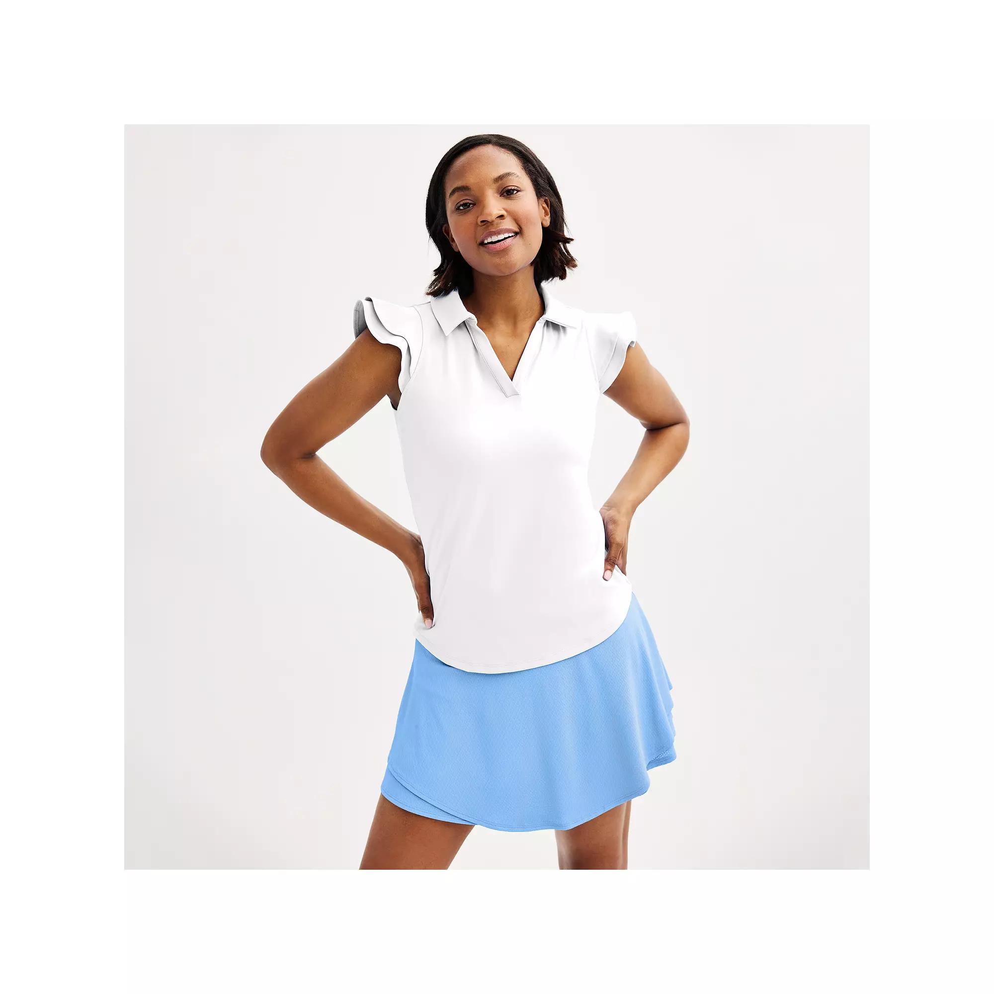 Women's Tek Gear® Flutter Sleeve Polo, Size: XXL, Modern White Product Image