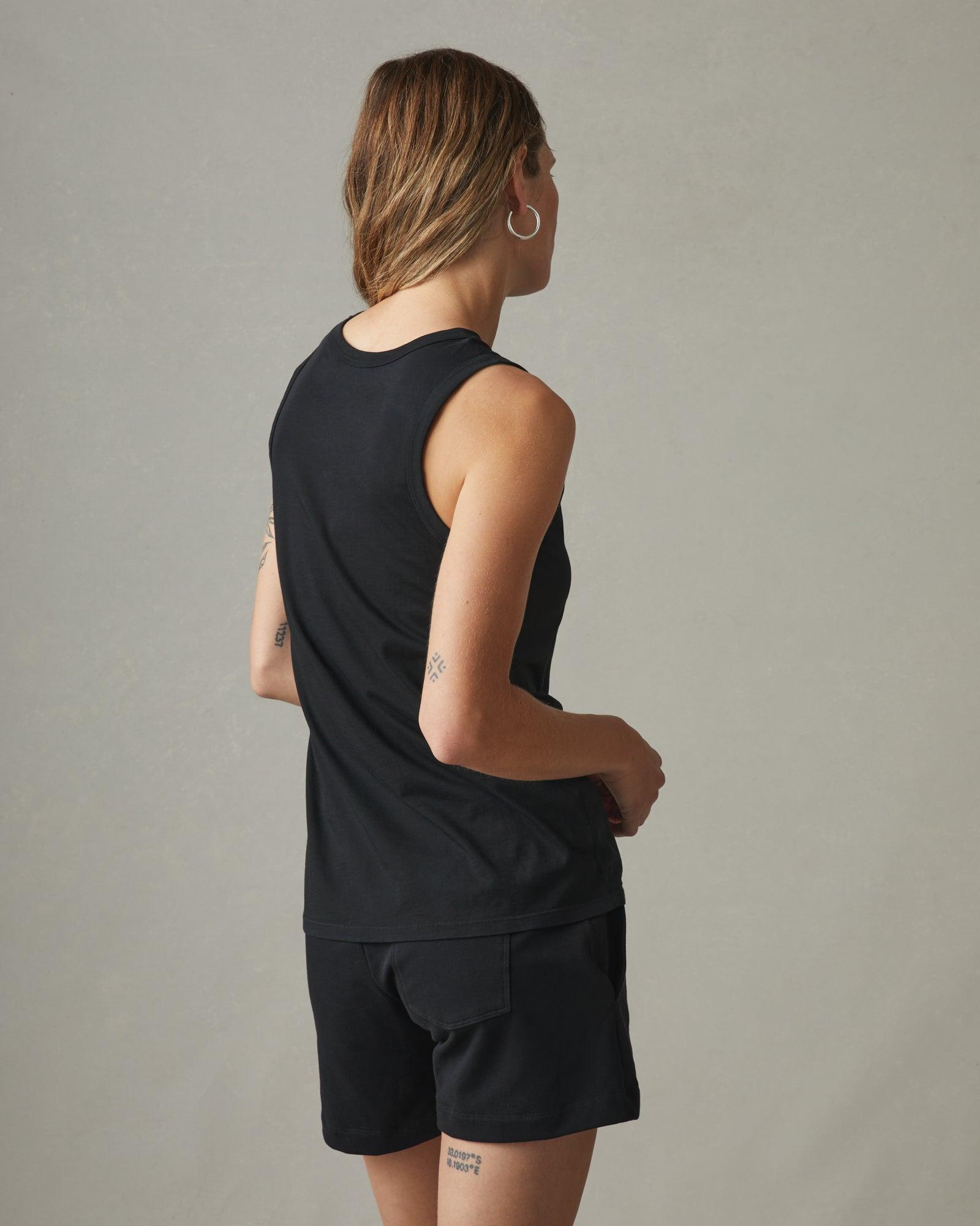 Women's Classic Cotton Muscle Tank - Black Product Image