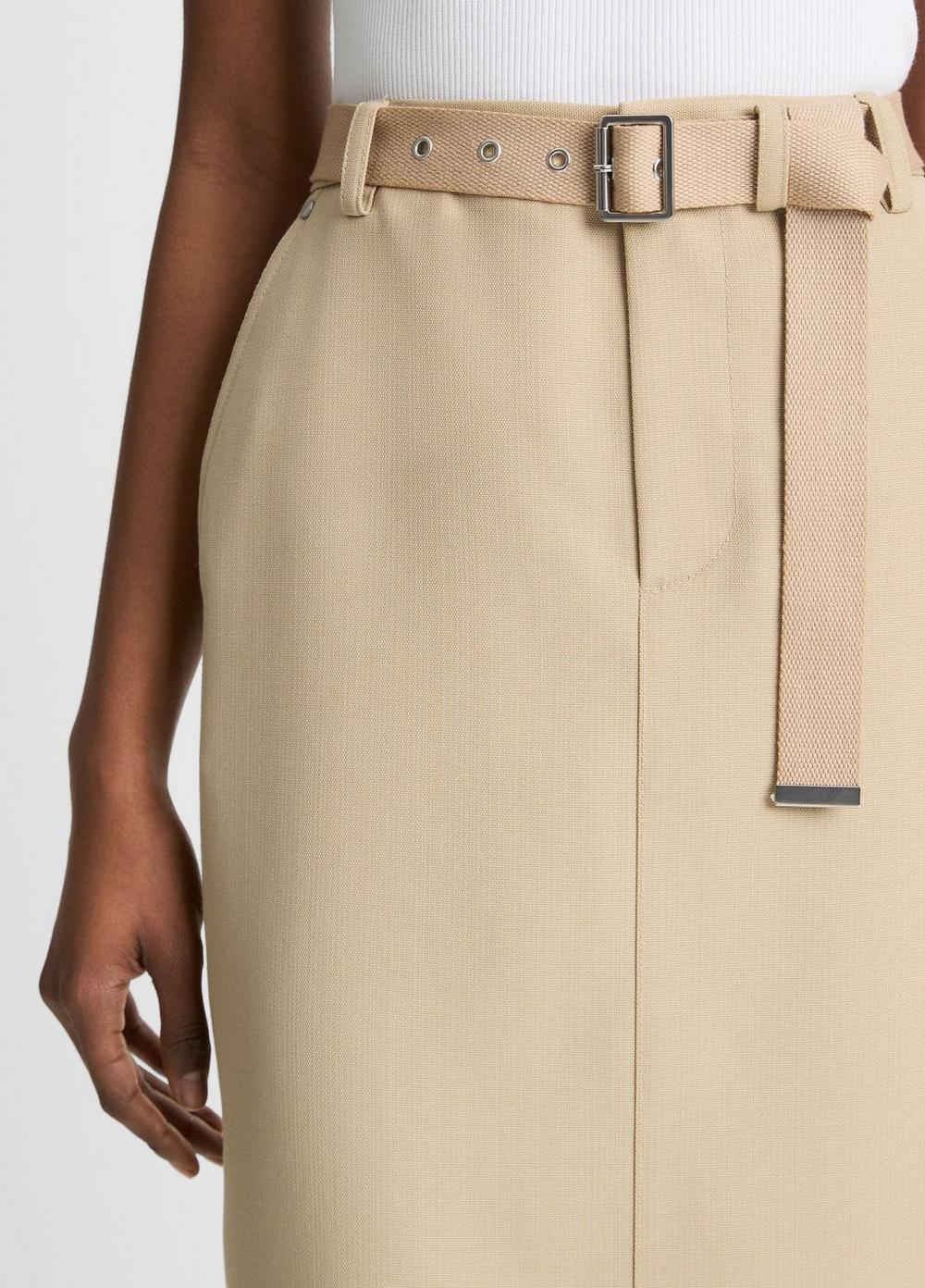 Belted Italian Canvas Skirt Product Image