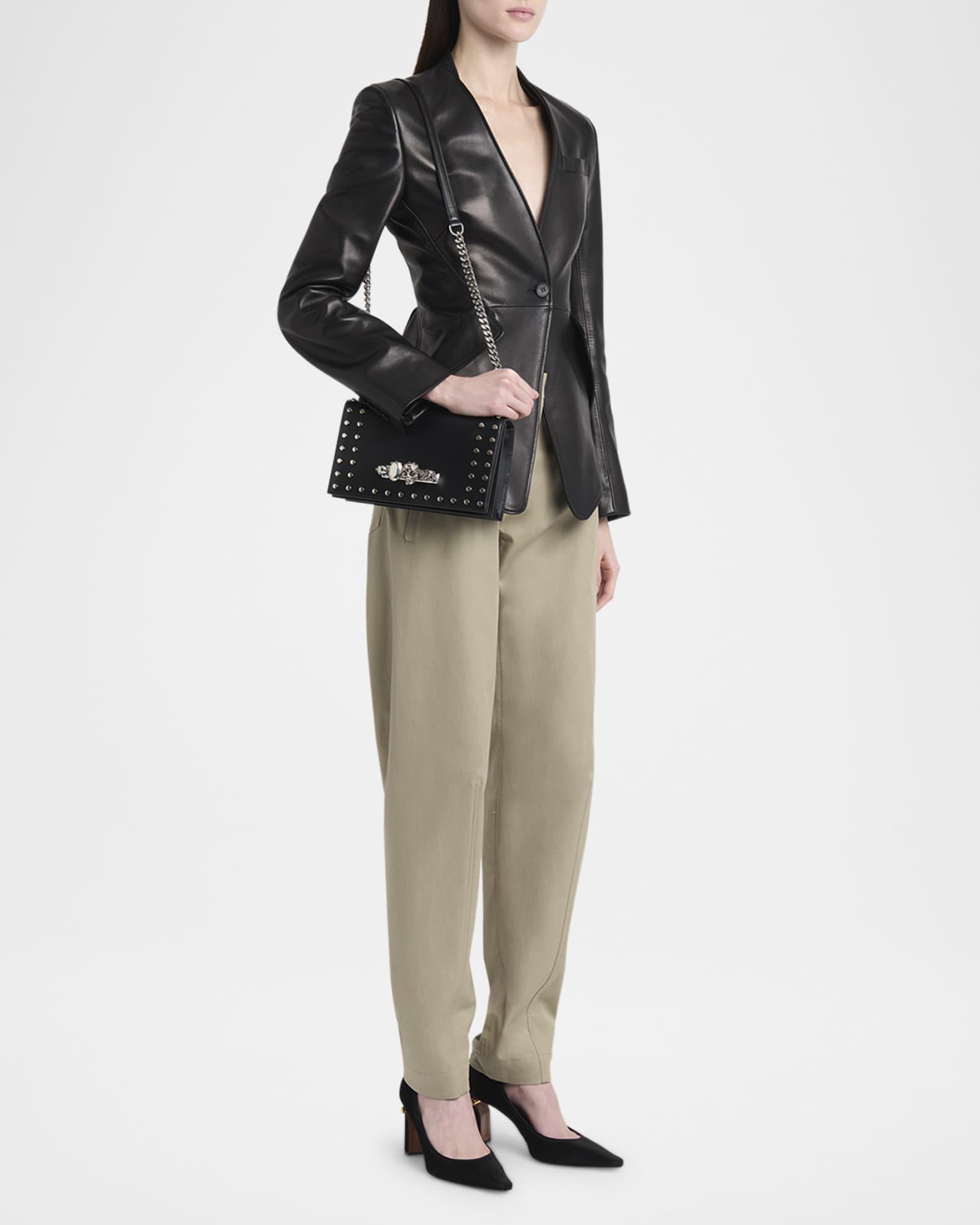 Jeweled Calfskin Leather Satchel Bag Product Image