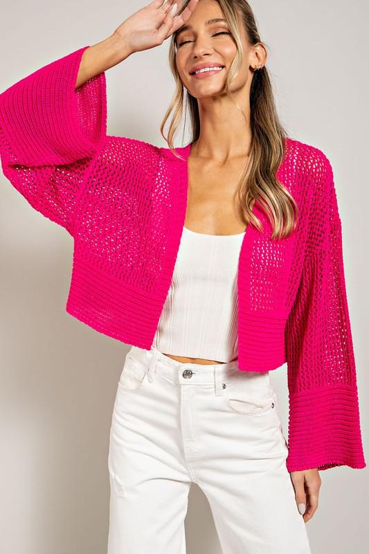 Eyelet Knit Cardigan Product Image