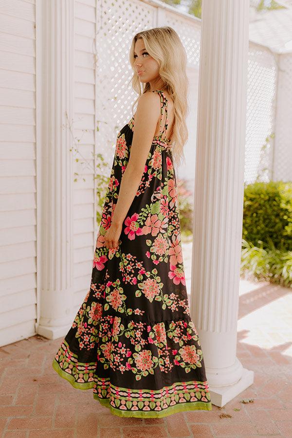 Capri Villa Floral Maxi Dress in Black Product Image