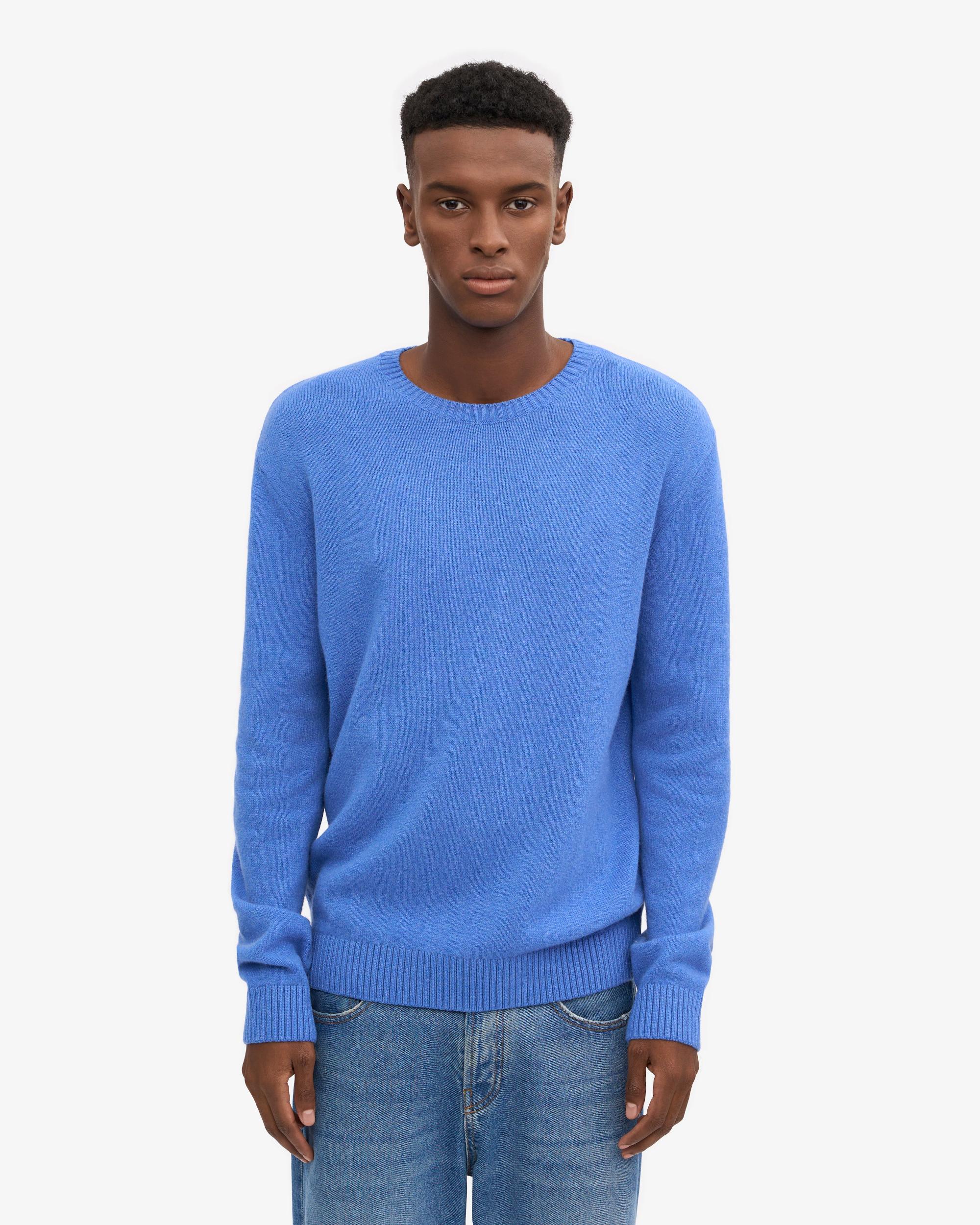 Classic Merino Wool Crew - Pacific Blue Product Image