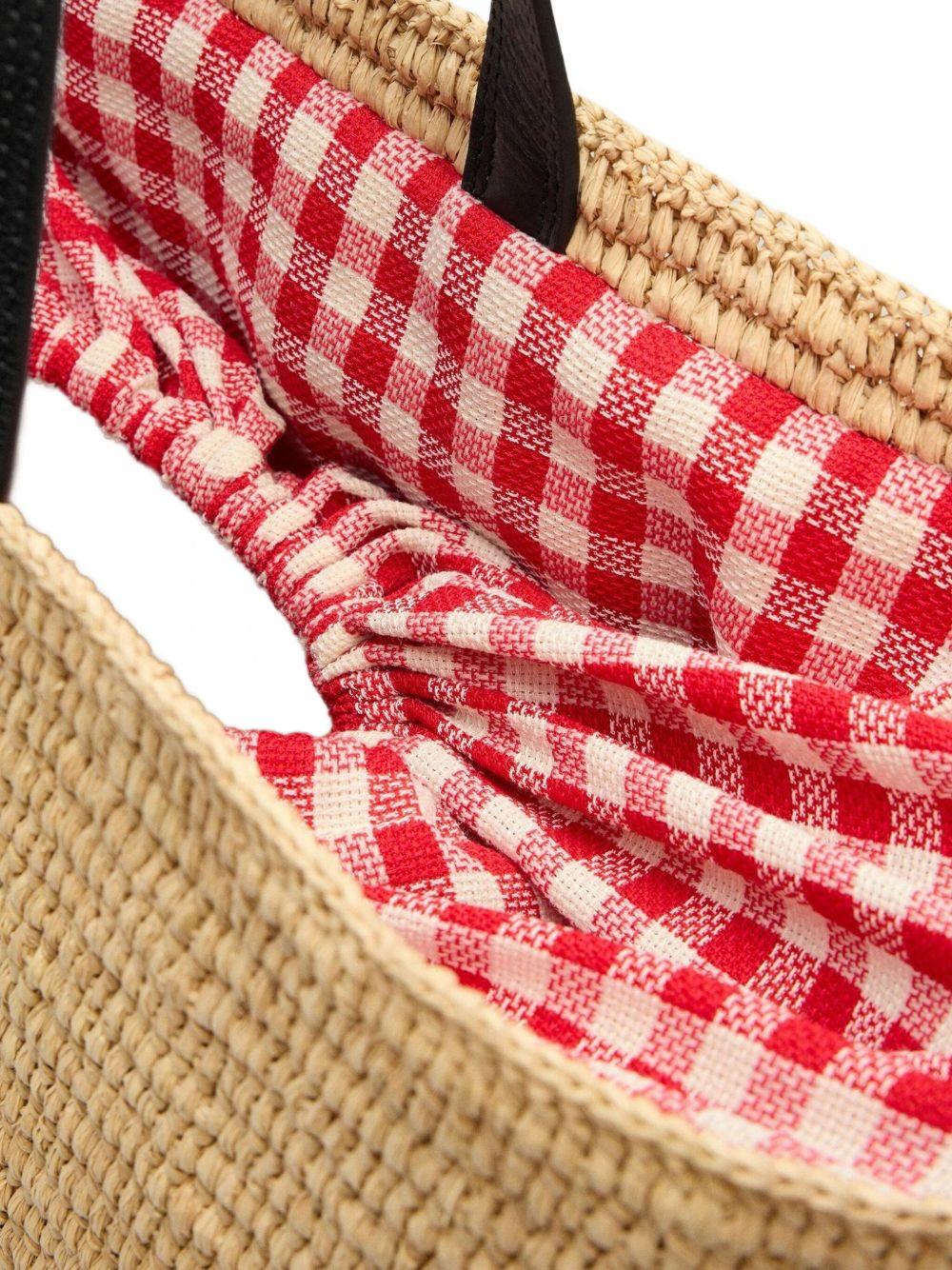 logo-embroidered raffia tote bag Product Image