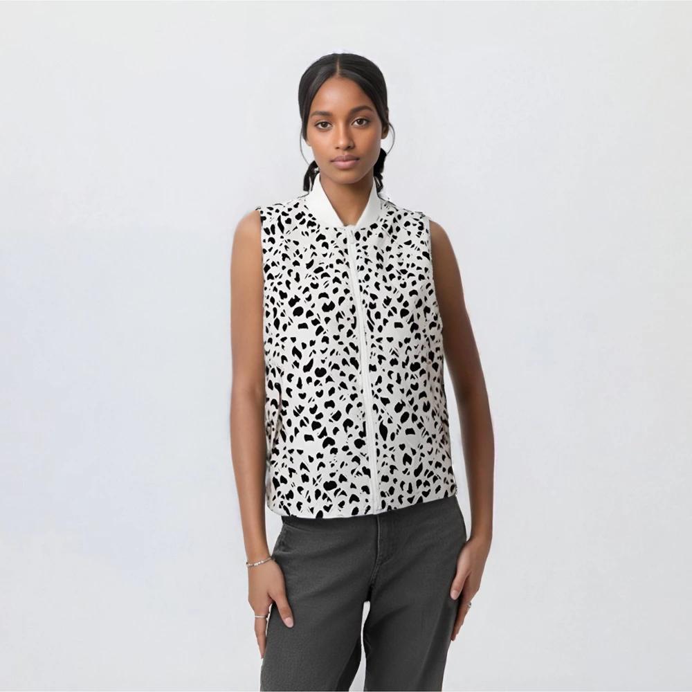 Women's Quilted Vest - Wild Fable™ White Leopard Print XL Product Image