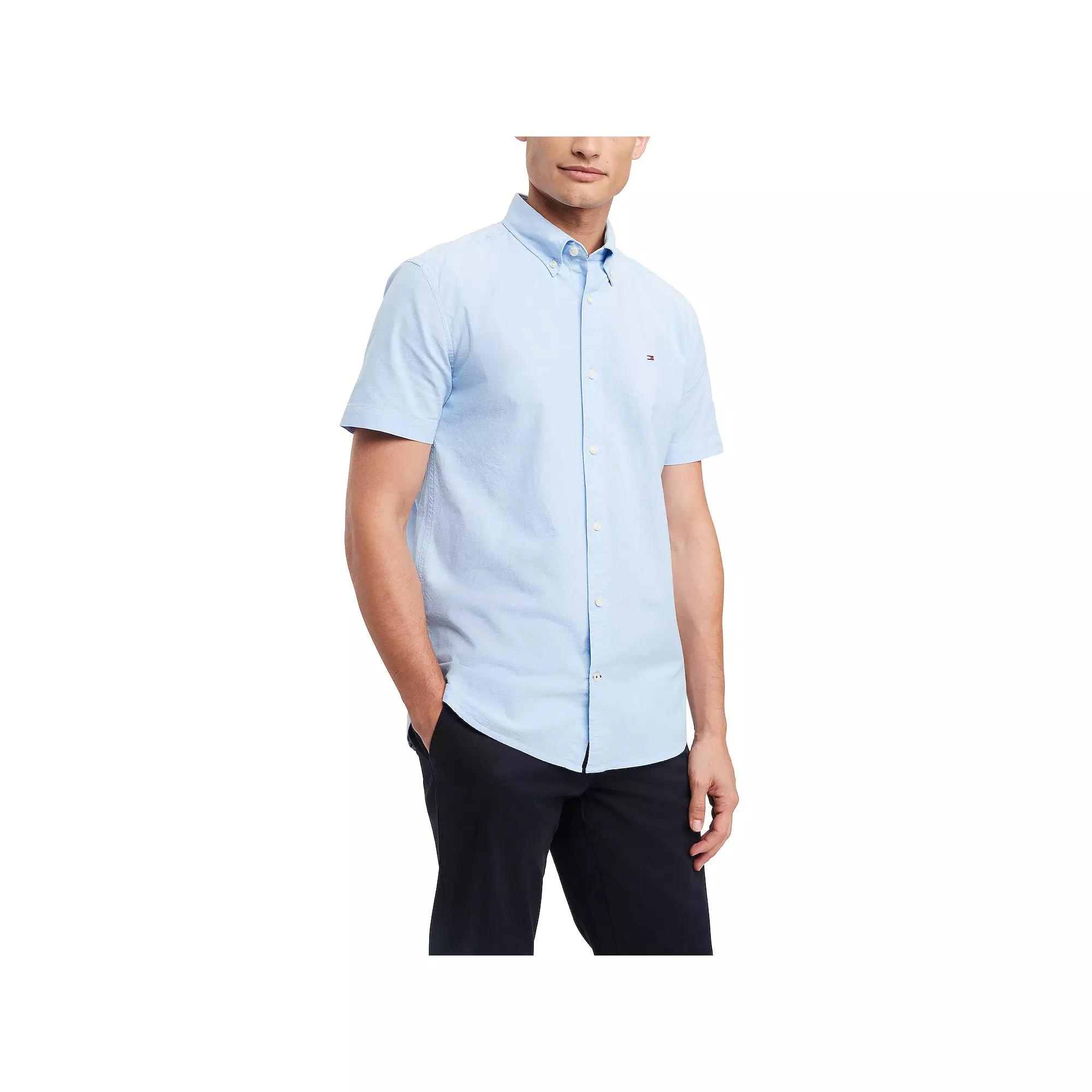 Men's Tommy Hilfiger Short Sleeve Original Stretch Oxford Shirt,  Product Image