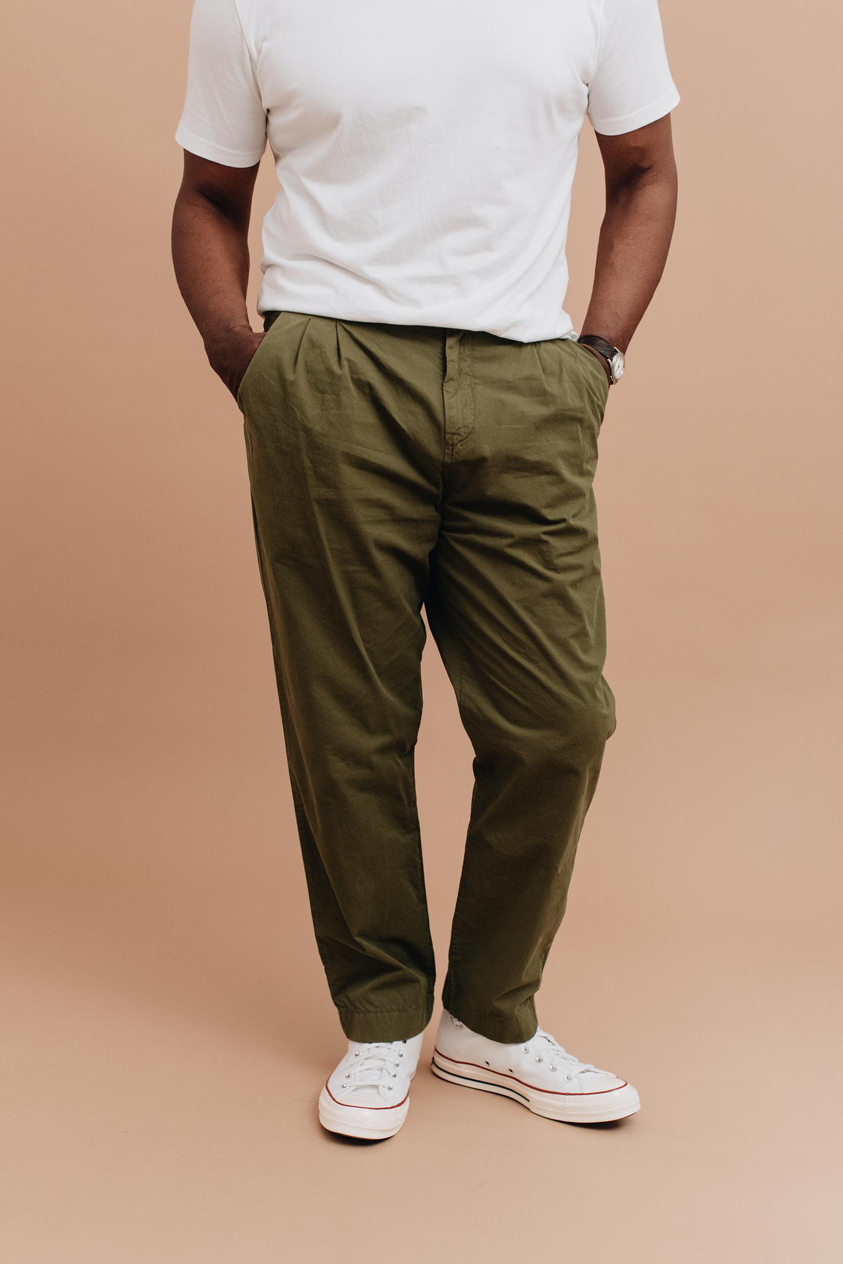 Organic Twill Double Pleated Trouser Product Image