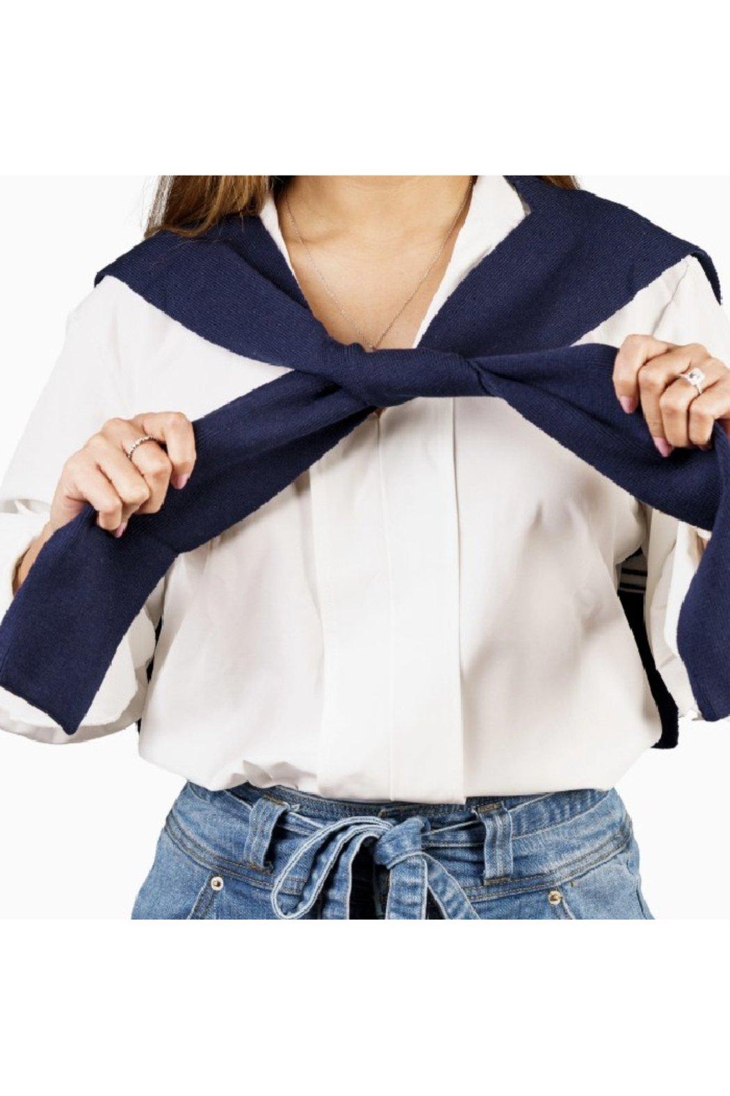 Navy Anchors Sweater Scarf Product Image