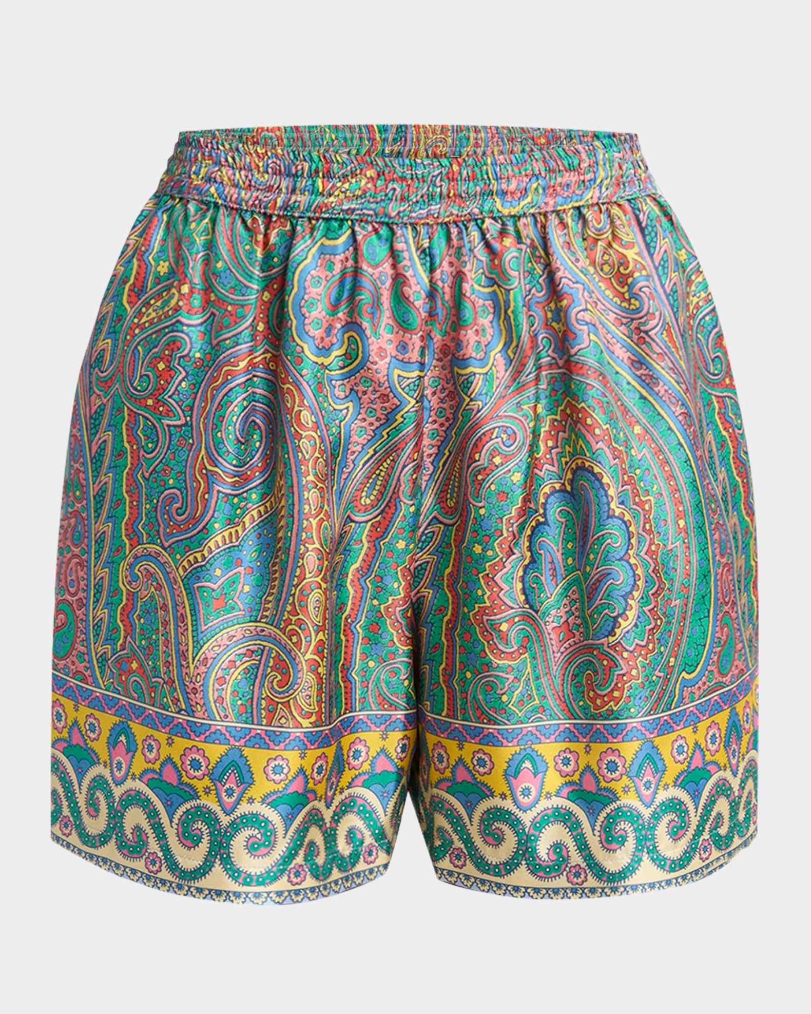 Paisley Silk Shorts Product Image