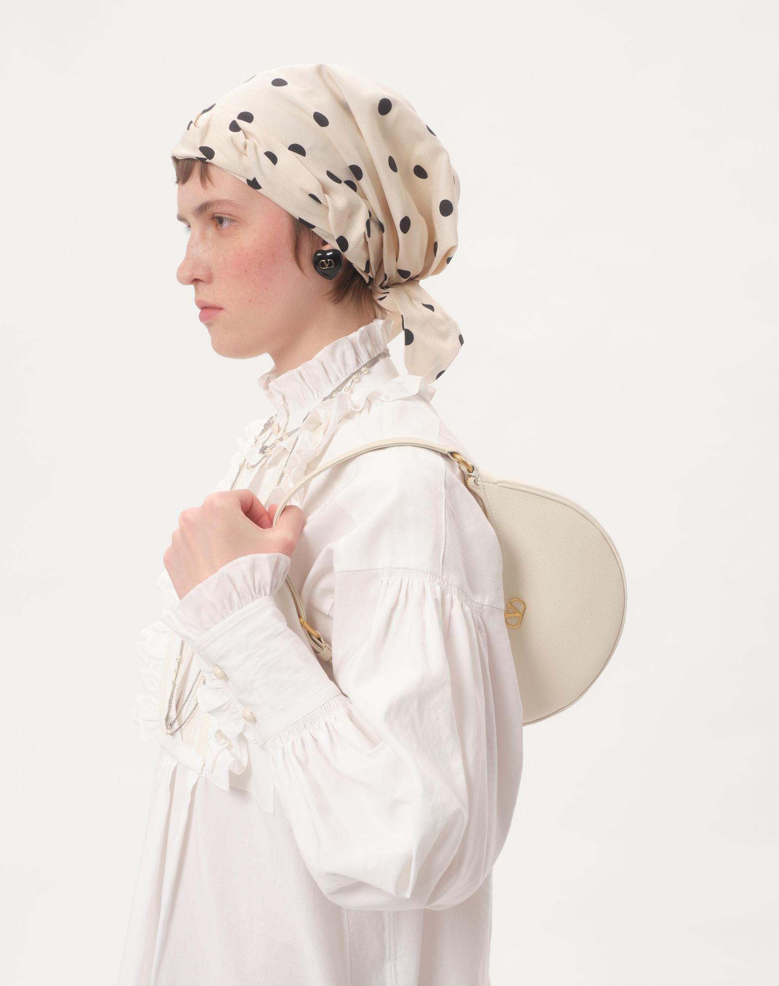 Vlogo Signature Mini Hobo Bag In Grainy Calfskin Product Image