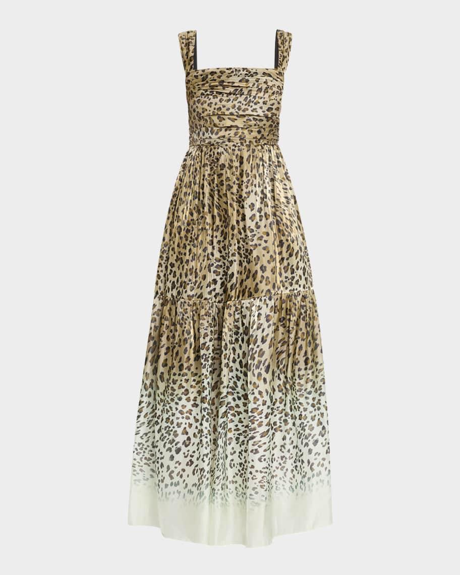 Meira Tiered Leopard-Print Midi Dress Product Image