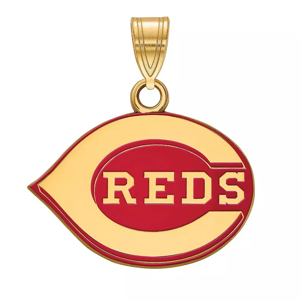 LogoArt Sterling Silver Cincinnati Reds Small Enamel Pendant, Women's, Size: 19 mm Product Image