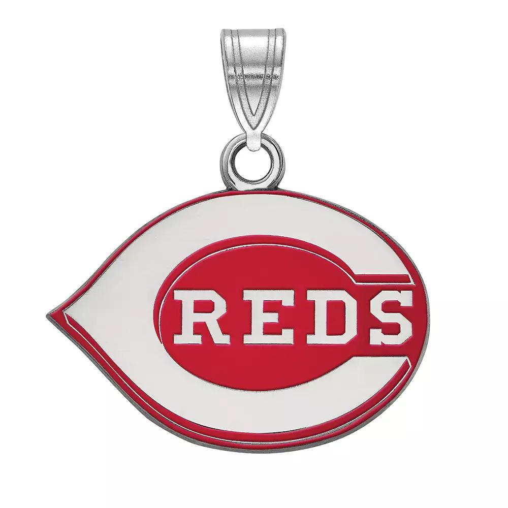 LogoArt Sterling Silver Cincinnati Reds Small Enamel Pendant, Women's, Size: 19 mm Product Image