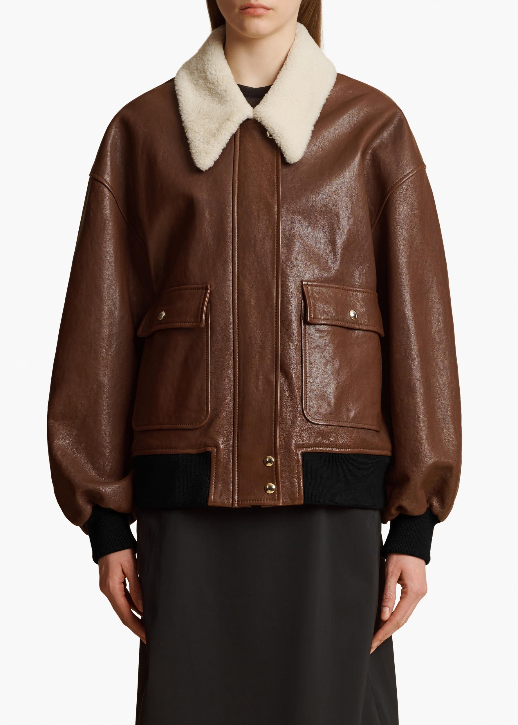 Shellar Jacket in Classic Brown Leather Product Image