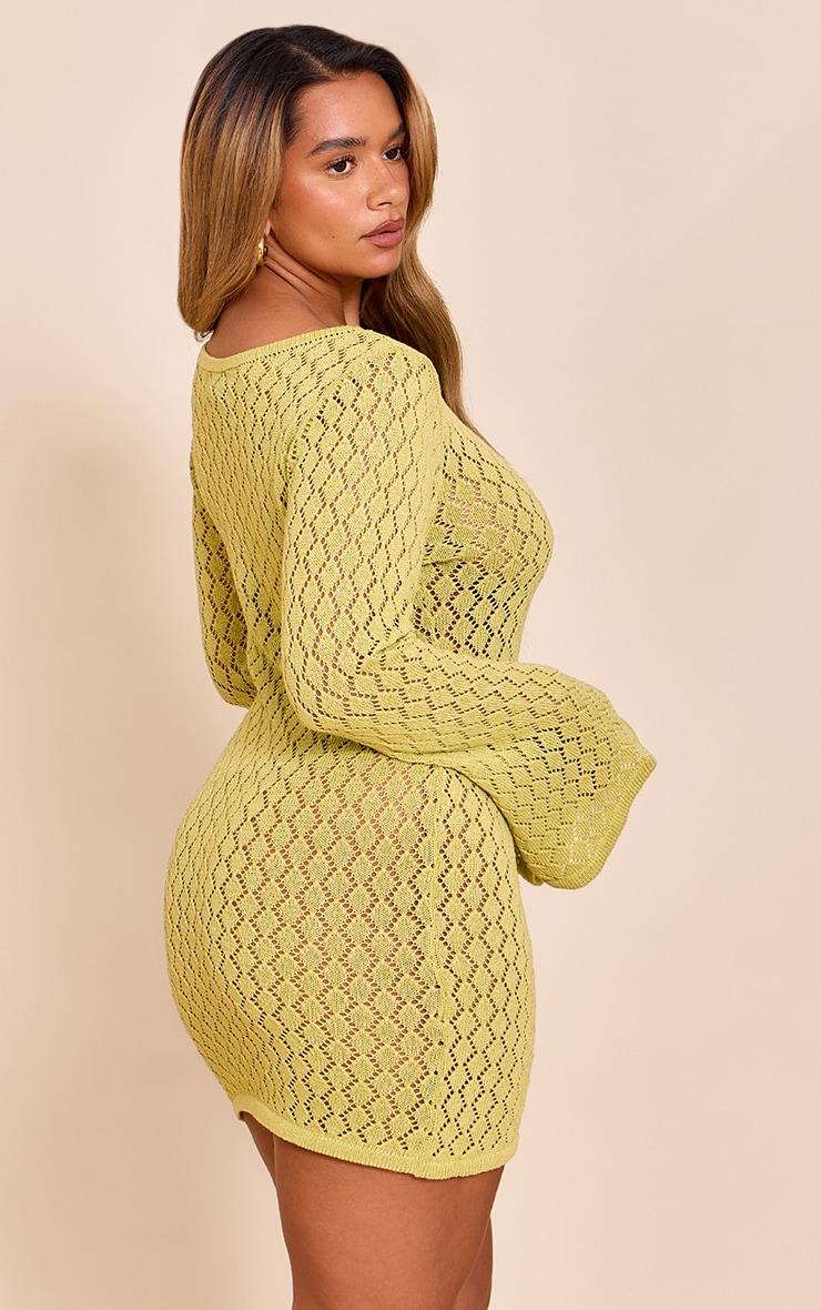 Shape Lime Crochet Mini Dress Product Image