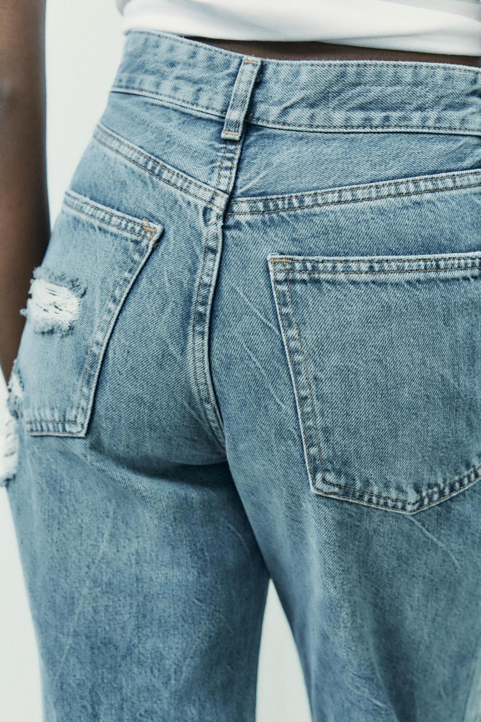 TRF HIGH RISE WIDE LEG RIPPED JEANS Product Image