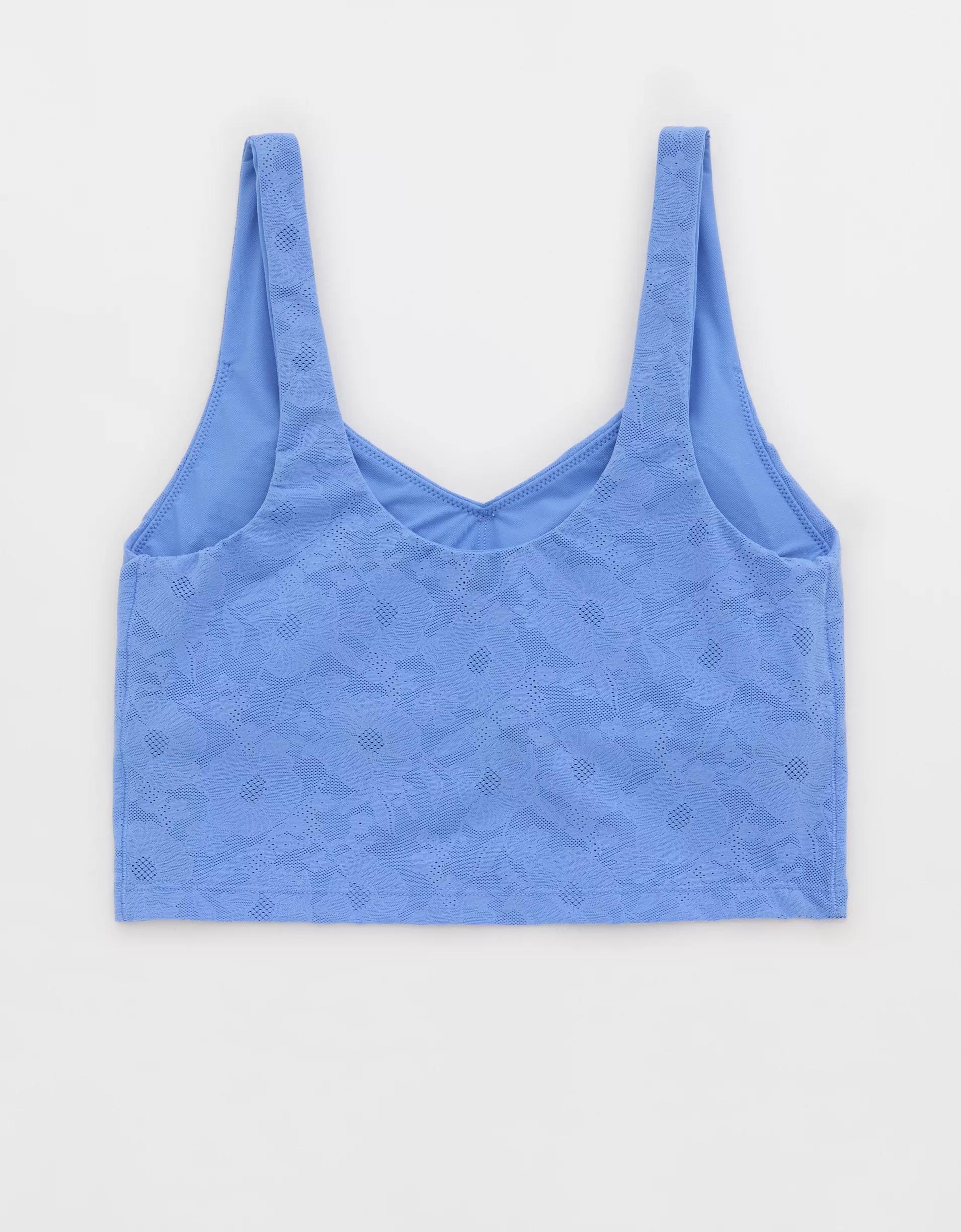 OFFLINE By Aerie Lace Low Key Longline Sports Bra Product Image