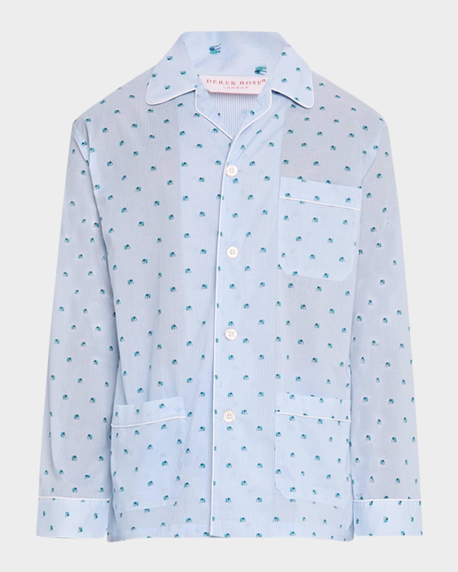 Men's Ledbury Striped Elephant-Print Pajama Set Product Image