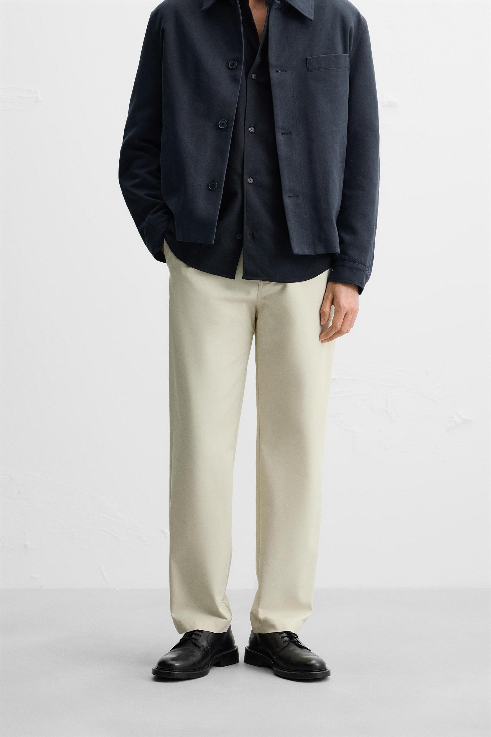 VISCOSE BLEND CHINO PANTS Product Image