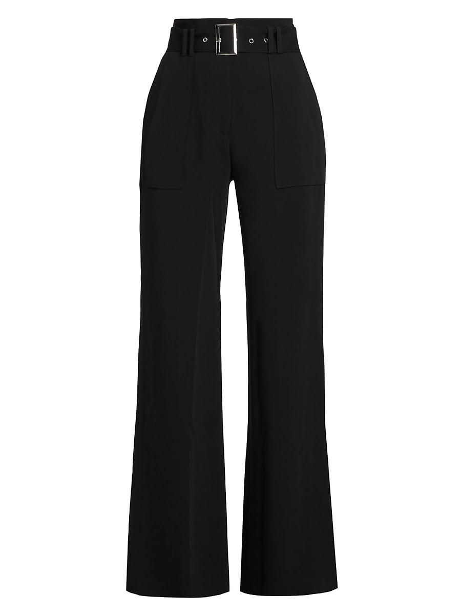 Womens Belted Wide-Leg Trousers Product Image