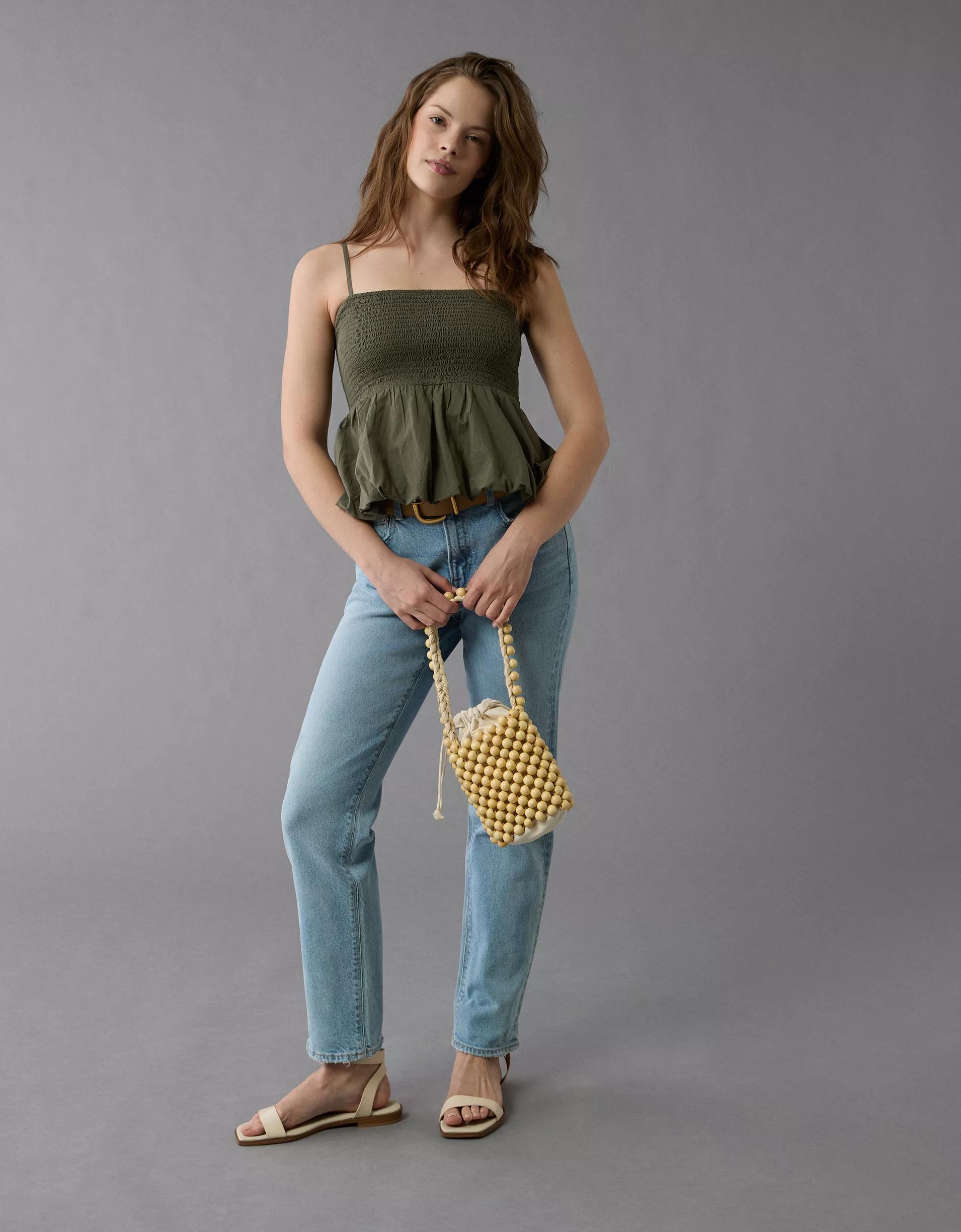 AE Smocked Bubble Tank Top Product Image