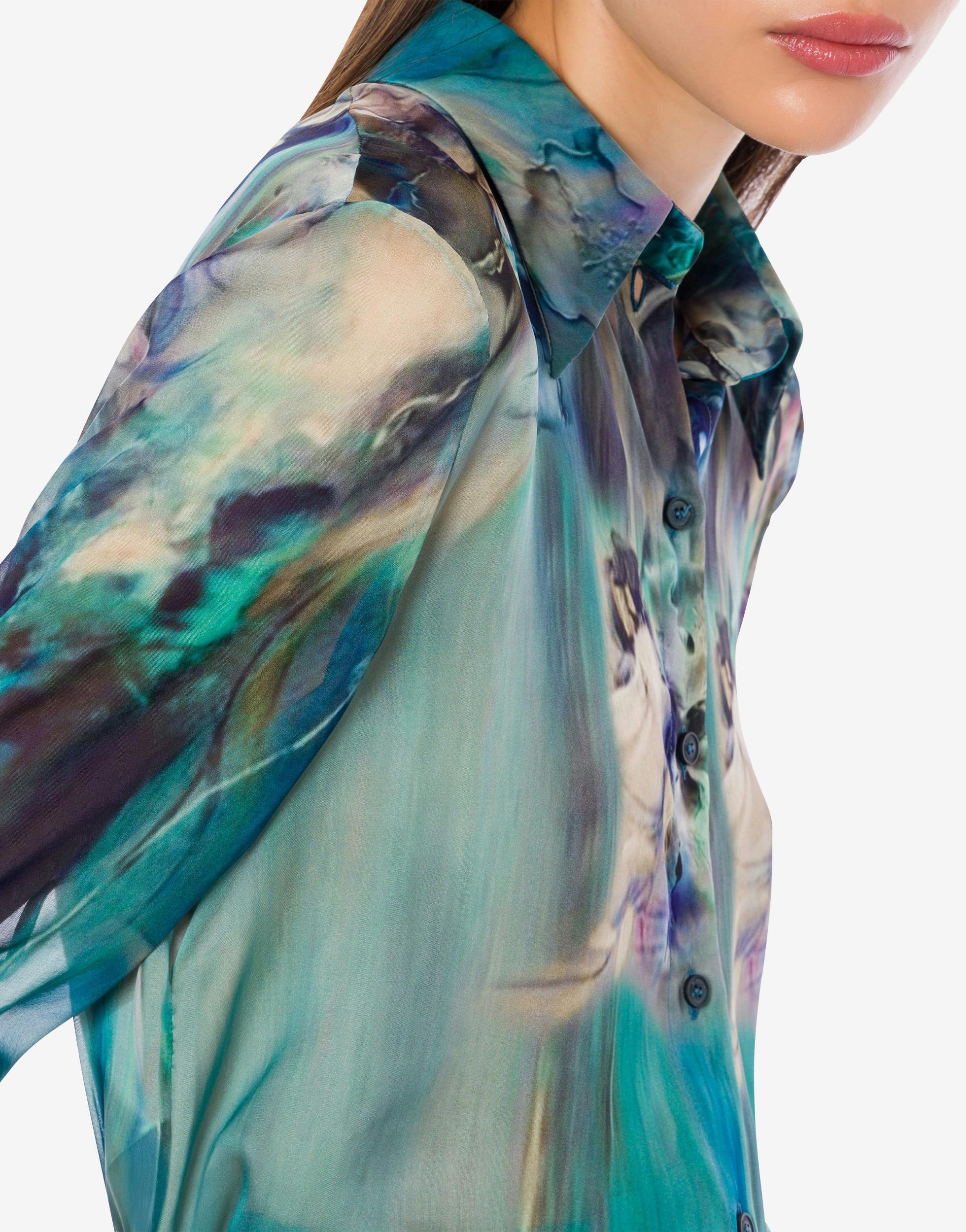Chiffon shirt with water lily print Product Image